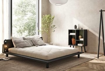 Karup Design Massivholzbett Massivholzbett Futonbett PEEK Bett Gestell Kiefer Schwarz, von Karup