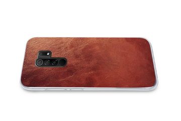 MuchoWow Handyhülle Leder - Lederoptik - Braun - Hell, Phone Case, Handyhülle Xiaomi Redmi 9, Silikon, Schutzhülle