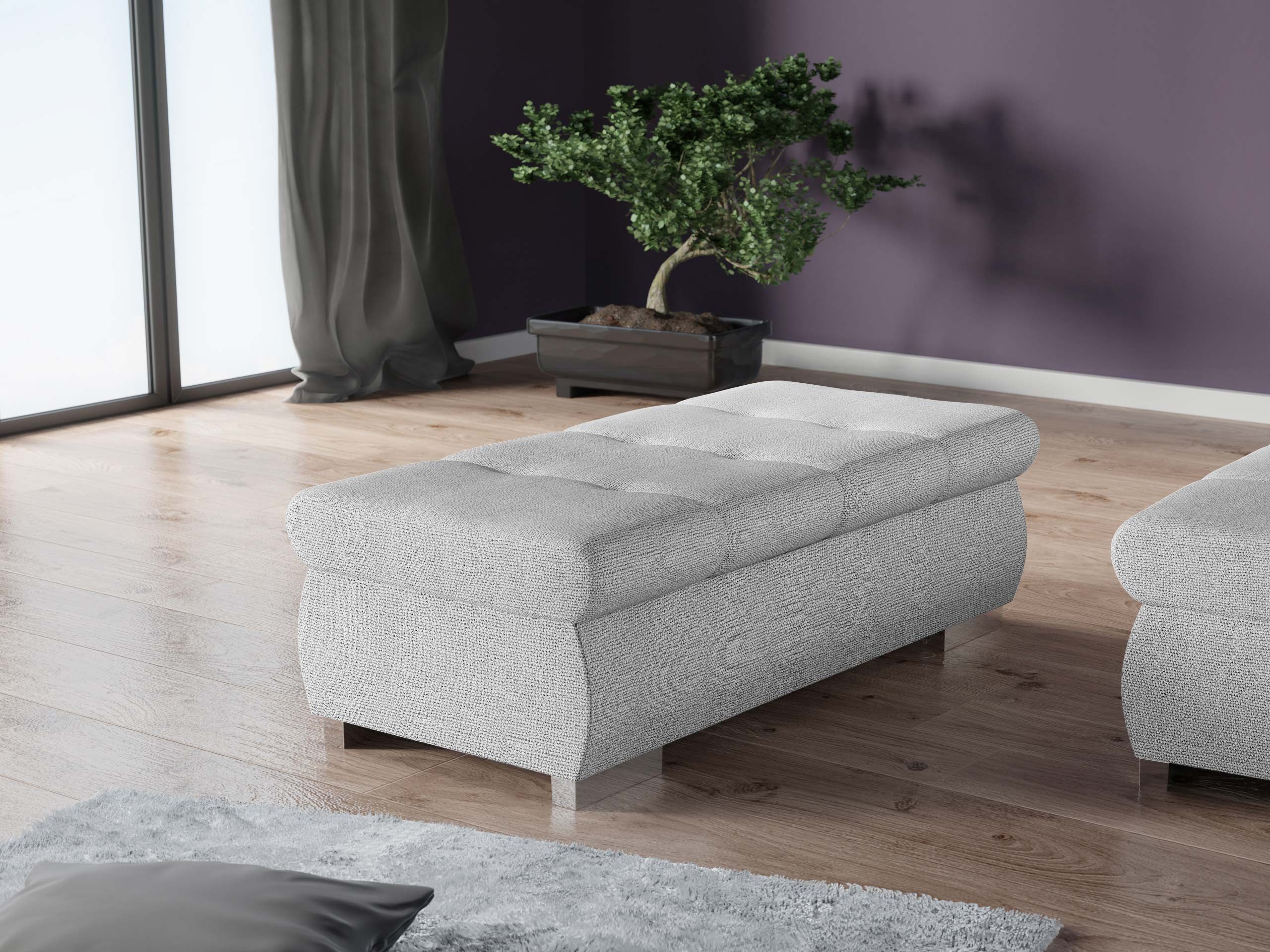 MIRJAN24 Polsterhocker Orkan Groß, Holzkonstruktion, 120x60x39 günstig online kaufen