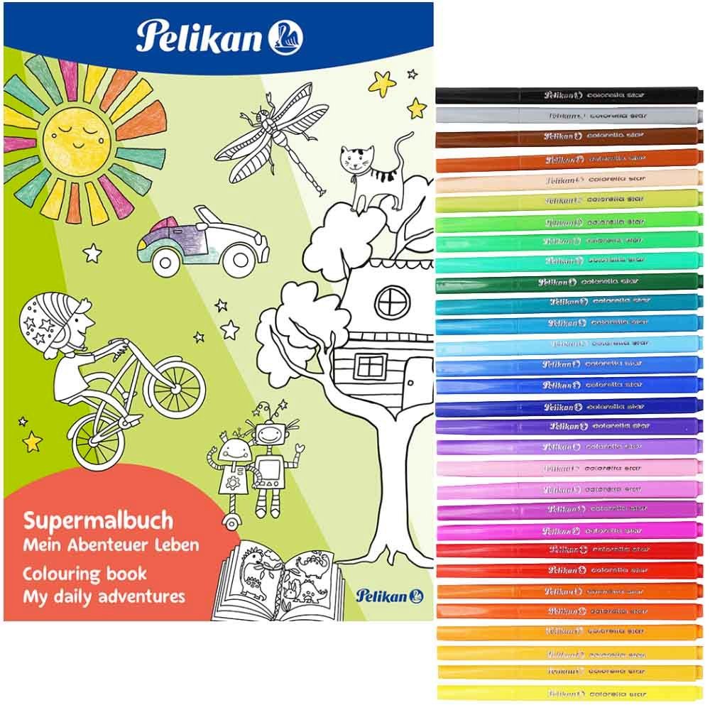 Pelikan Lernspielzeug Pelikan Super Malbuch Set 2-teilig Colorella Star