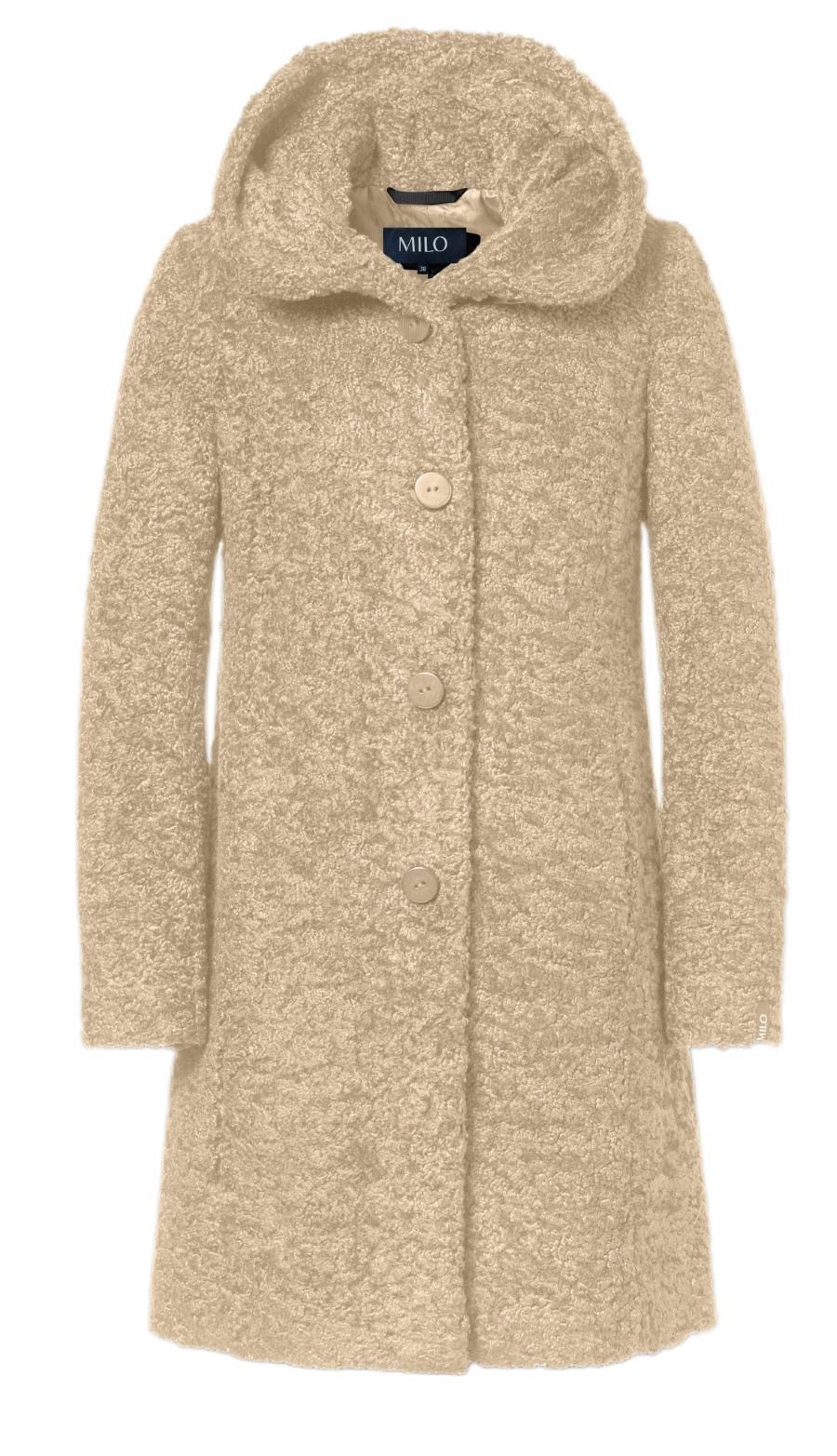 Milo Wintermantel Stella mit Kapuze (Teddyfell) sandbraun Damen günstig online kaufen