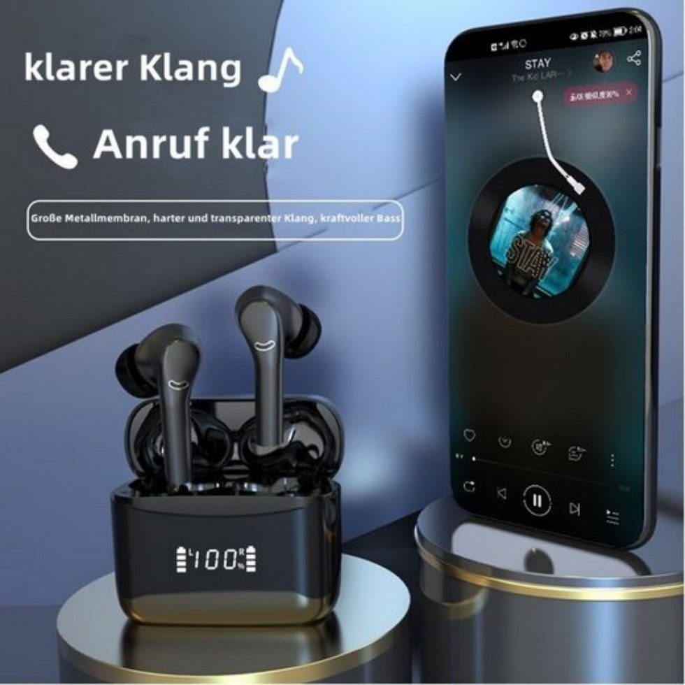 Ohrhörer 4 Mikrofon, ENC Bluetooth, Mikrofon, Bluetooth 4 (mit Weiß Siri, Kabellos REDOM Headset Bluetooth, mit Bluetooth Lärmreduzierung) Ohrhörer, Kopfhörer 5.3 In Ear Wasserdicht ENC Bluetooth-Kopfhörer