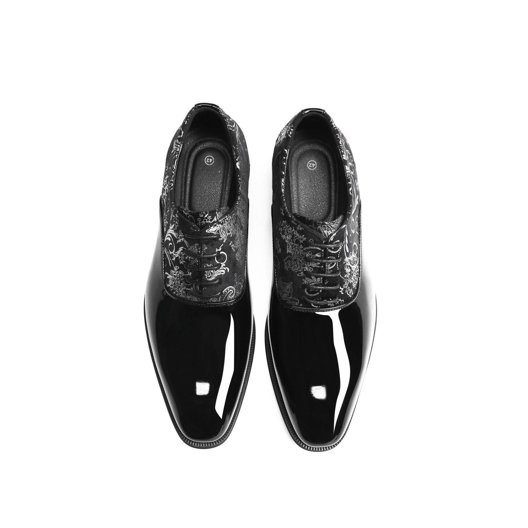 Allthemen Schnürschuh Herr Derby Schnürschuhe mit Retro Paisley Muster Business Formal Stil – Bild 4 von 5