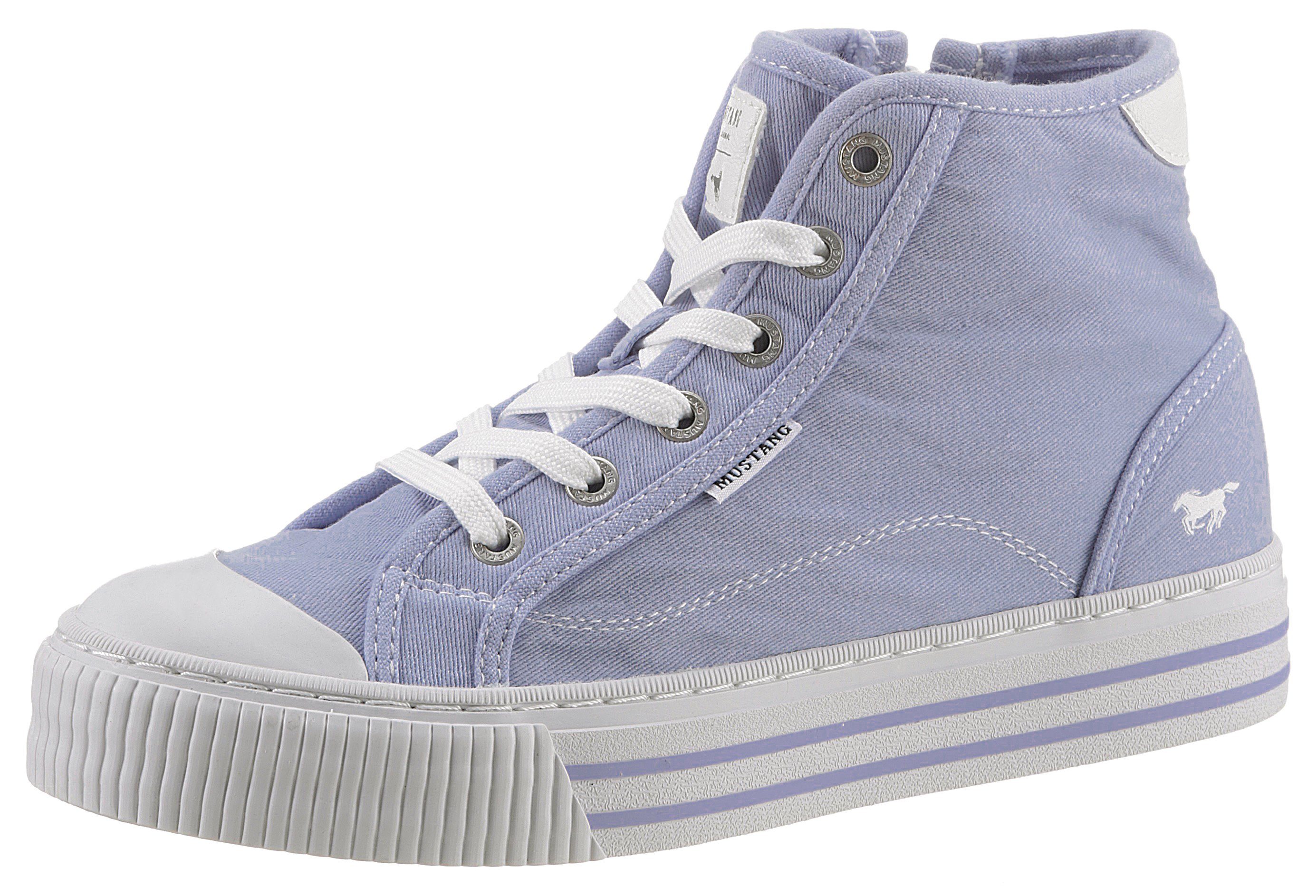 Mustang Shoes Plateausneaker, Schnürschuh, Freizeitschuh, High Top-Sneaker mit Reißverschluss