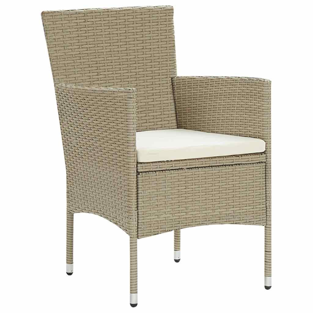 vidaXL Garten-Essgruppe 5-tlg. Garten-Essgruppe Poly Rattan Beige, (1-tlg)
