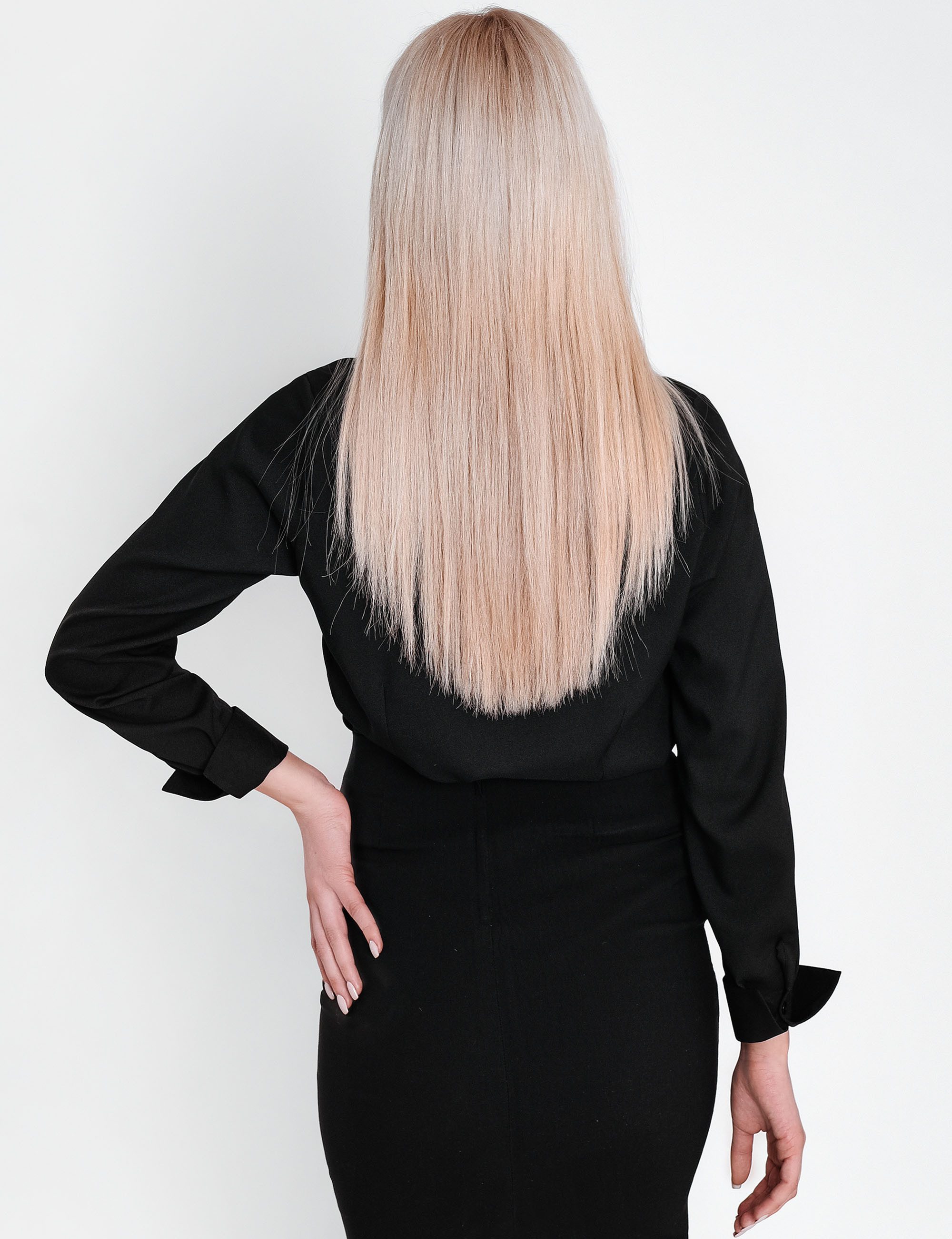 HEVENTON Klassische Bluse Business-Bluse mit Kelchkragen, bügelleicht