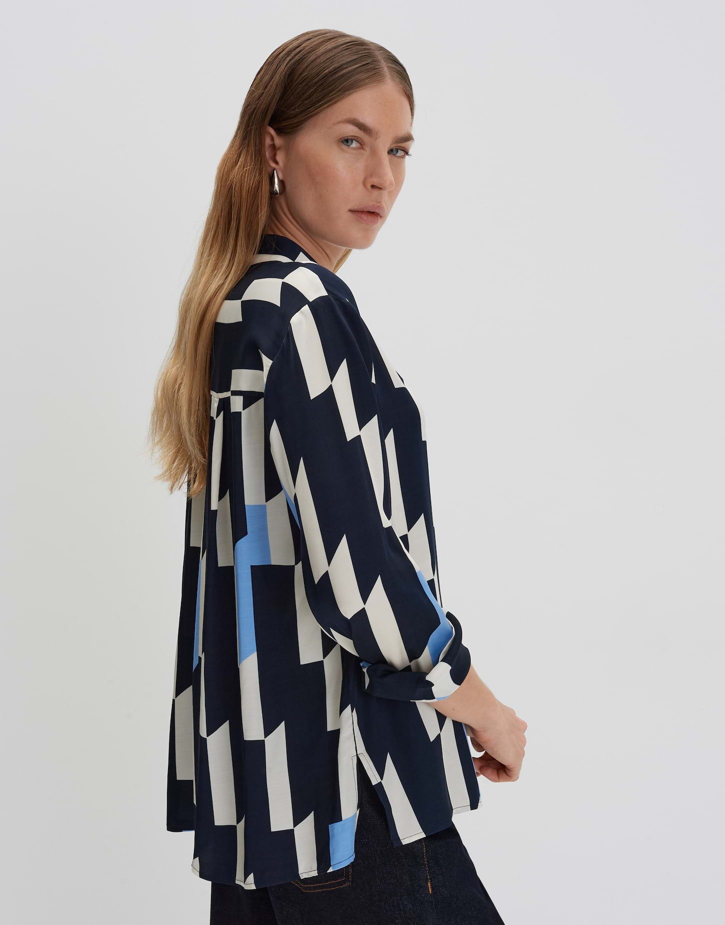 someday Langarmbluse Printbluse ZINNOVA Loose in Satin Optik