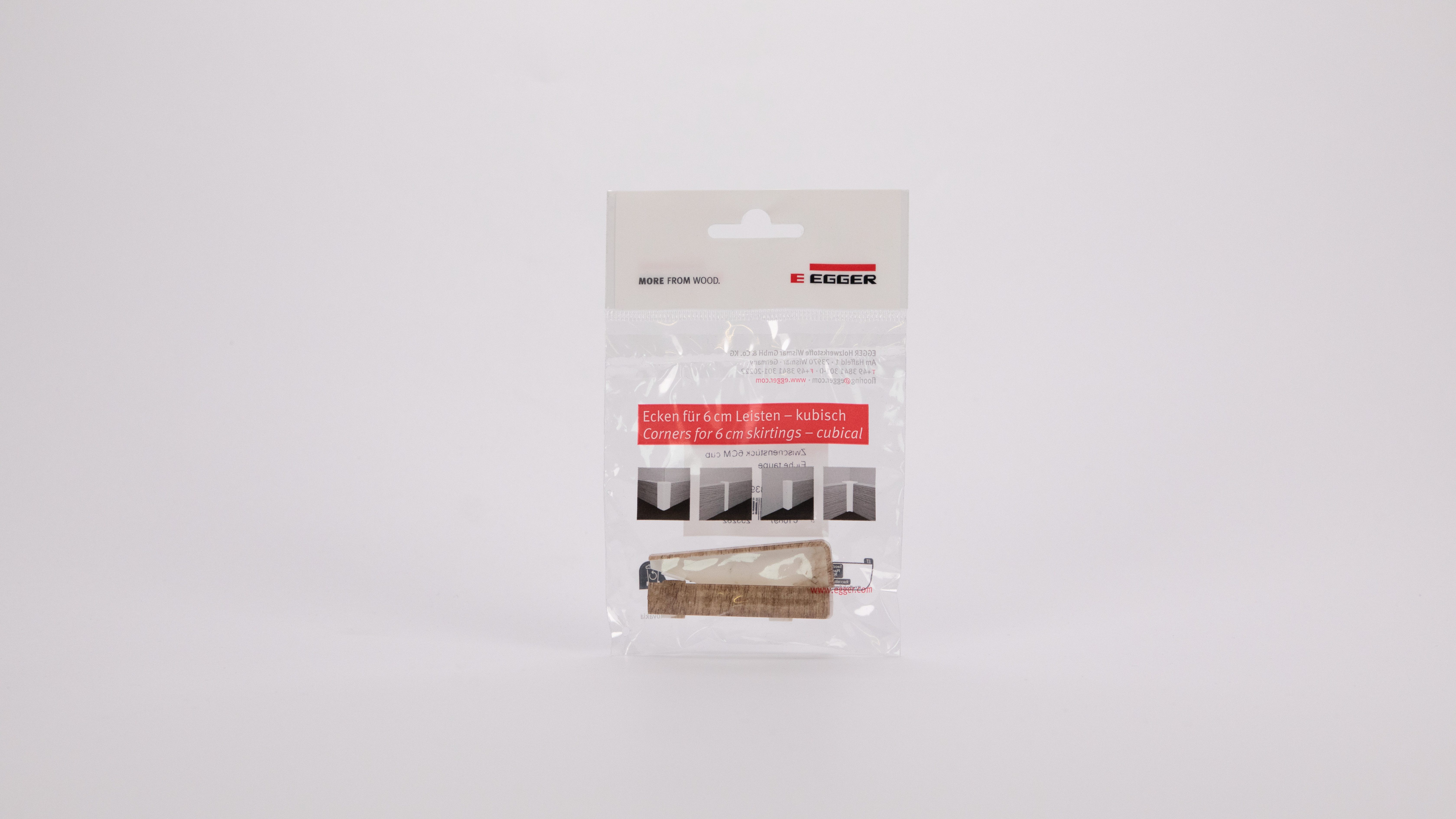 EGGER Sockelleisten-Zwischenstücke Eiche taupe, L: 1.6 cm, H: 5.9 cm, 2-St., neues kubisches Profil; 2 Stück