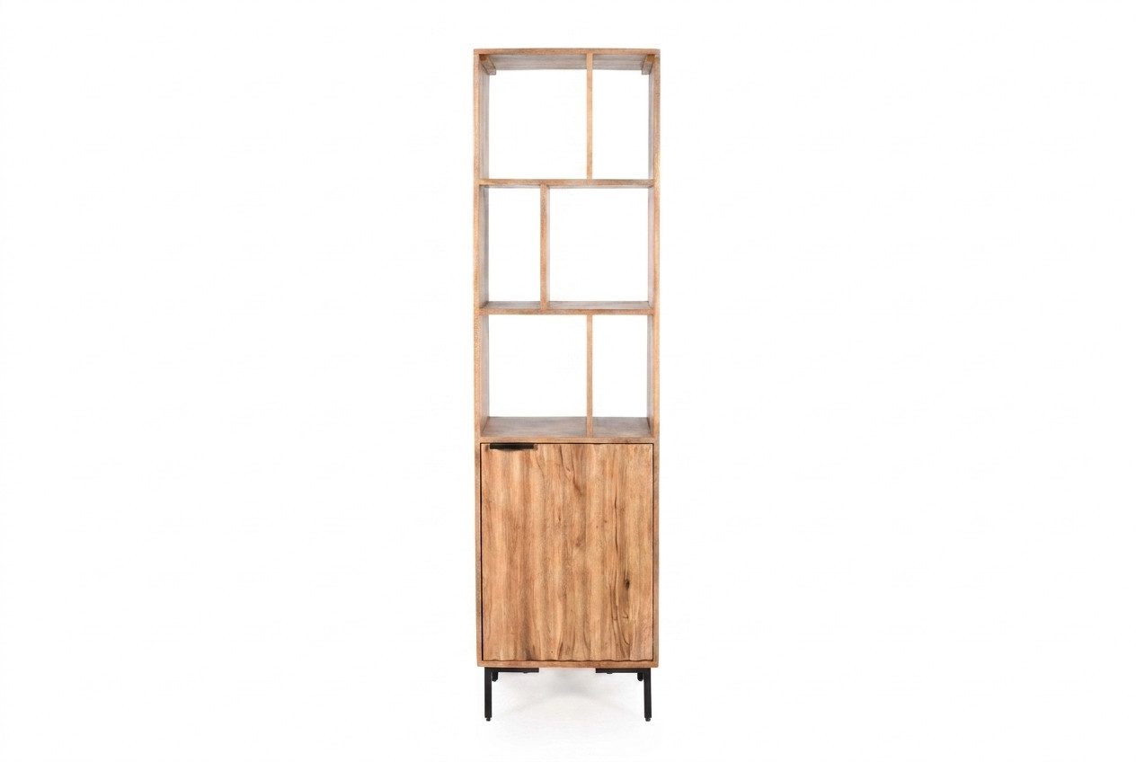 WOLF MÖBEL Ablageregal CURVE Regal mit 1 Tür / 6 Ablagen, 50 x 40 x 180, CURVE Regal mit 1 Tür / 6 Ablagen