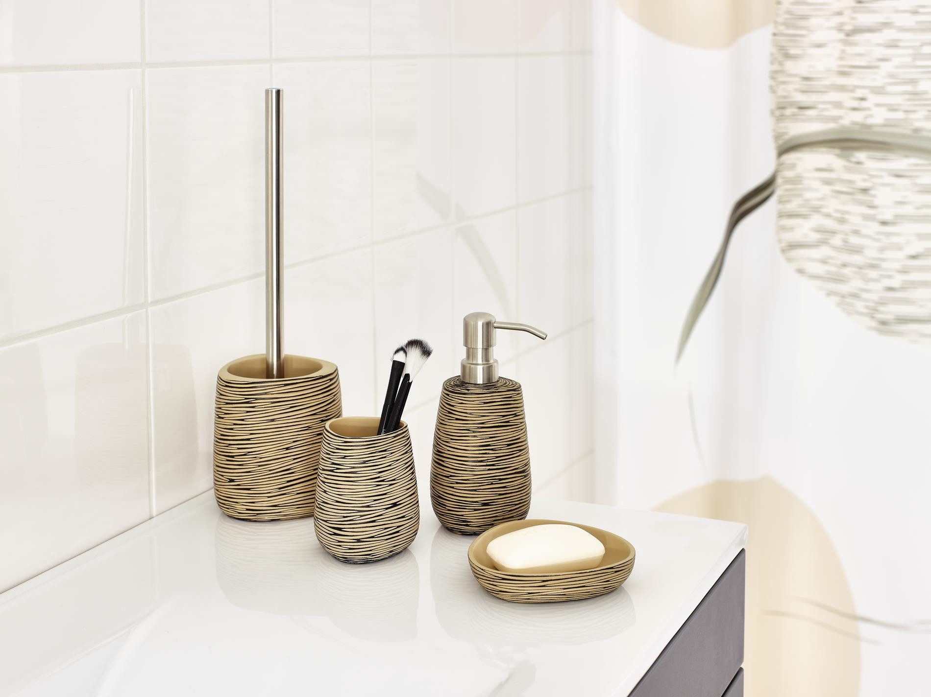 Ridder Badaccessoire-Set Aufbewahrungsbecher Wood beige günstig online kaufen