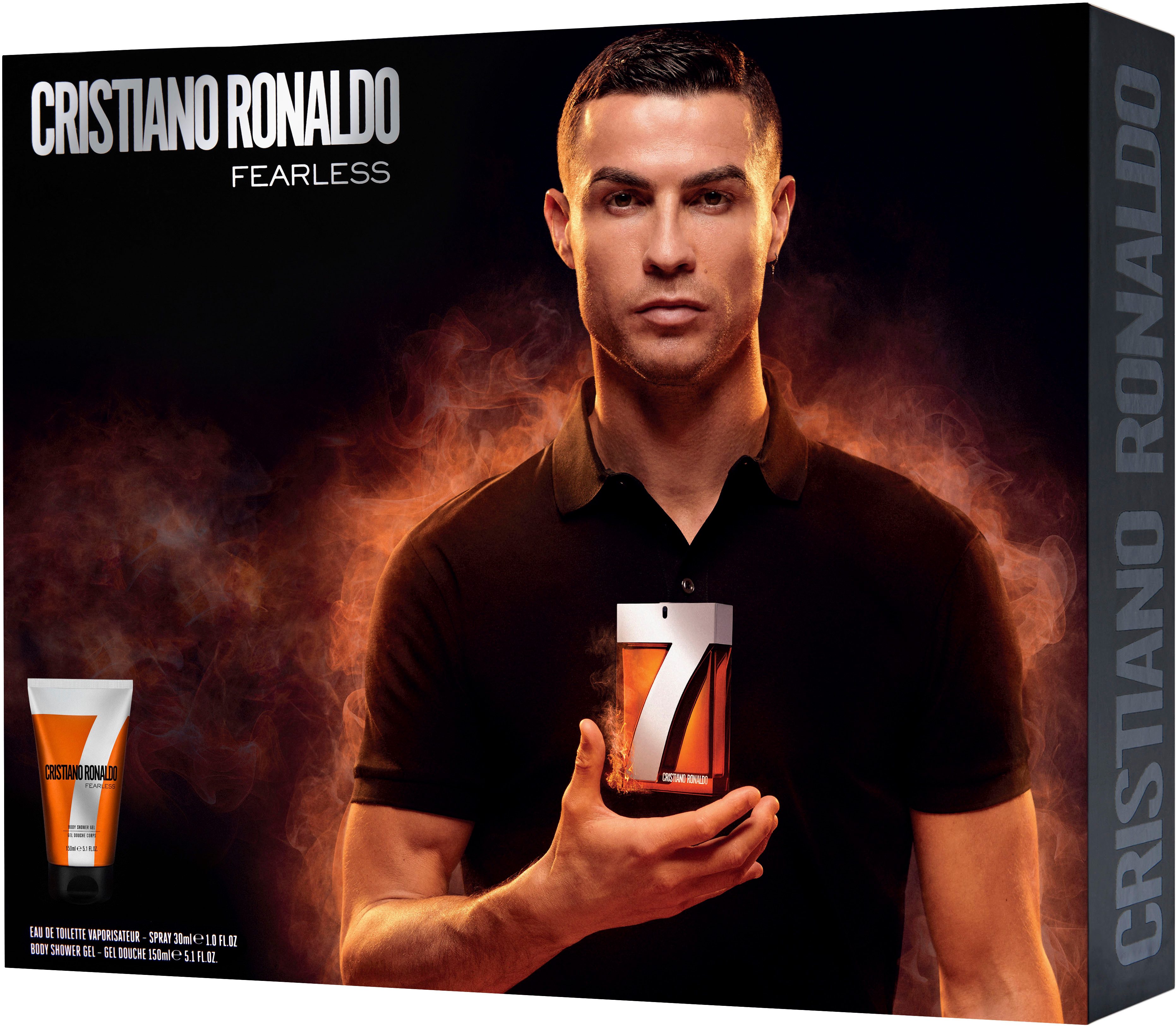 CRISTIANO RONALDO Duft-Set Cristiano Ronaldo - Fearless Set 30ml + 150 ml Shower Gel, 2-tlg., Würziger Duft mit rotem Apfel, Veilchen und Tonkabohne.