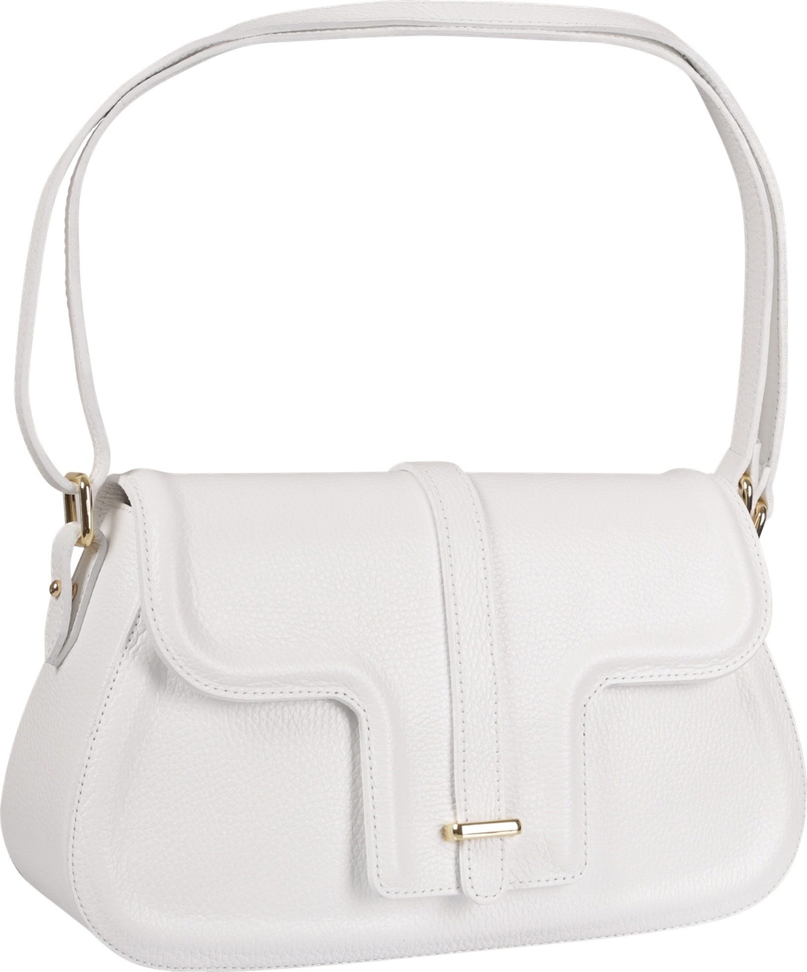 Toscanto Schultertasche Toscanto Tasche weiß Schultertasche (Schultertasche), Damen Schultertasche Leder, weiß ca. 33cm x ca. 20cm