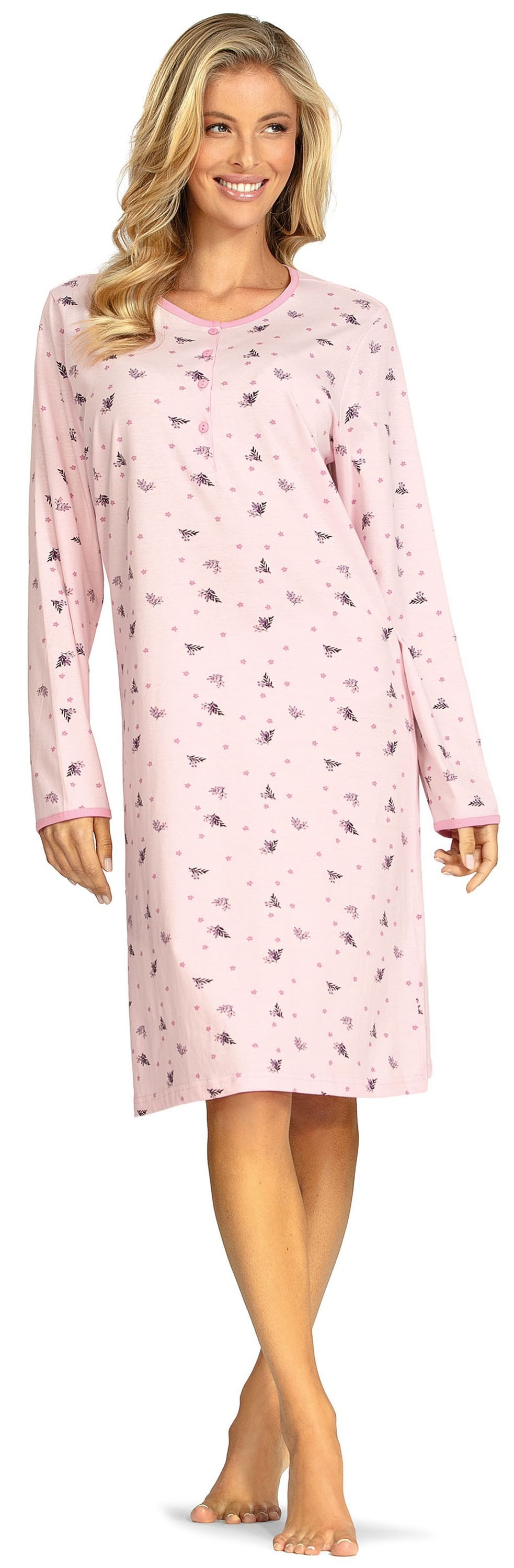 comtessa Nachthemd Mellow Luxe (Set, 1-tlg., 1-teilig) Damen Sleepshirt ca.100cm Schlafshirt Baumwolle geknöpft große Größen