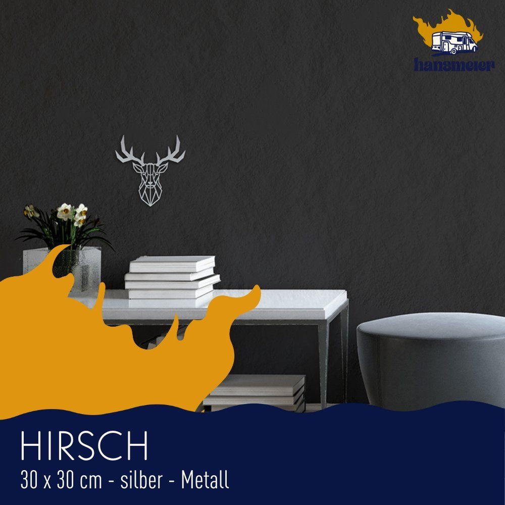 Hansmeier Wanddekoobjekt Wanddeko aus Metall, für Außen & Innen, Motiv Hirs günstig online kaufen