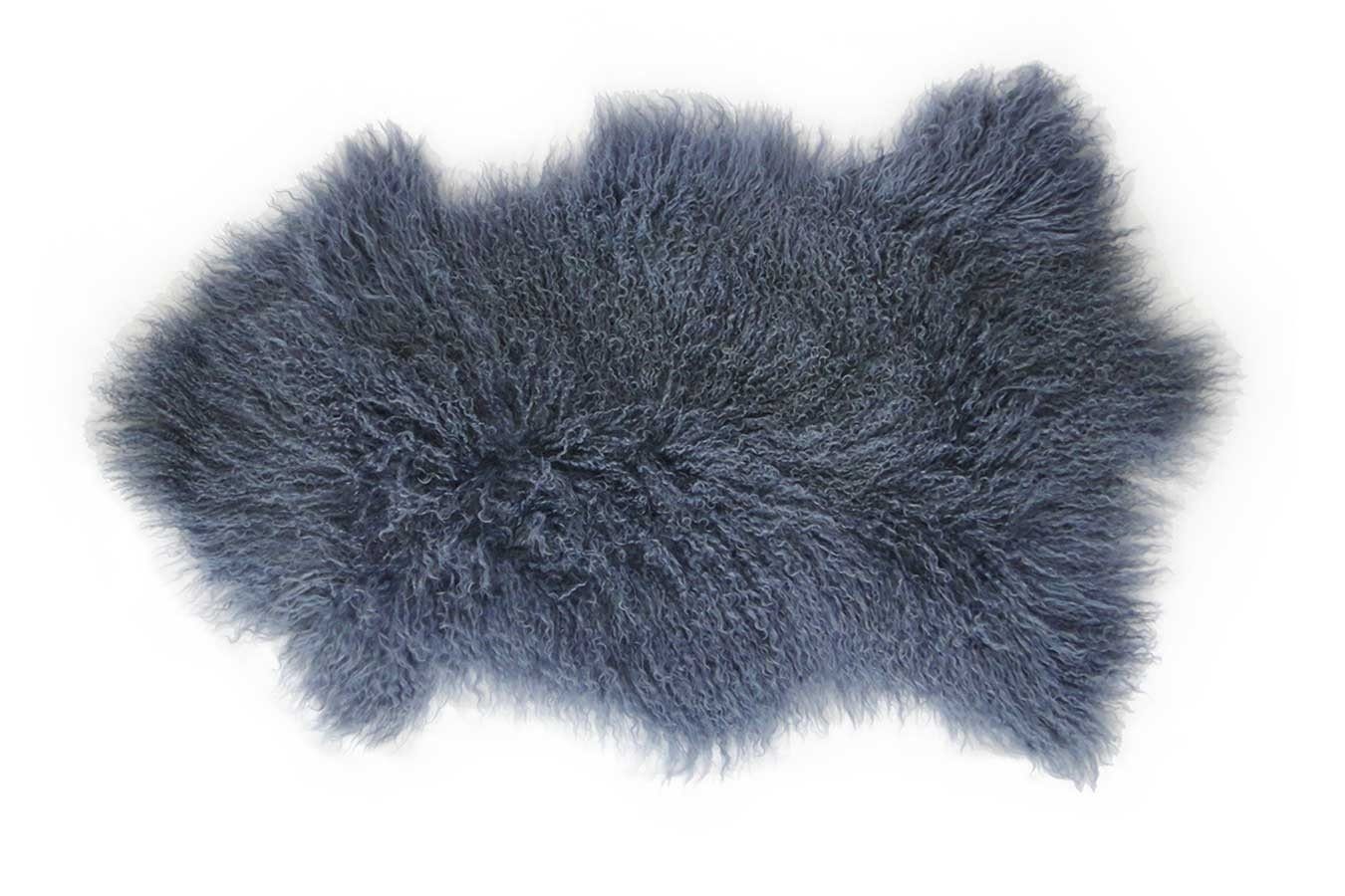 daslagerhaus living Fellteppich Tibetanisches Lammfell blau B 80 cm, Höhe: 5 mm
