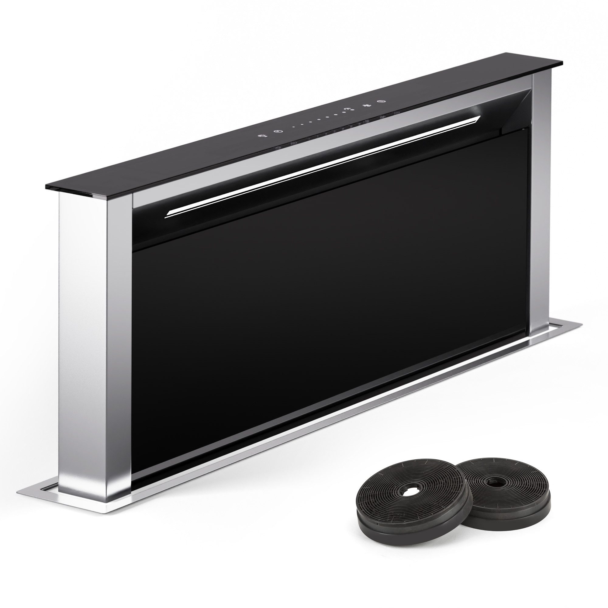 Klarstein Deckenhaube Royal Flush Eco Royal Flush Eco, Dunstabzugshaube Downdraft Abluft Umluft LED