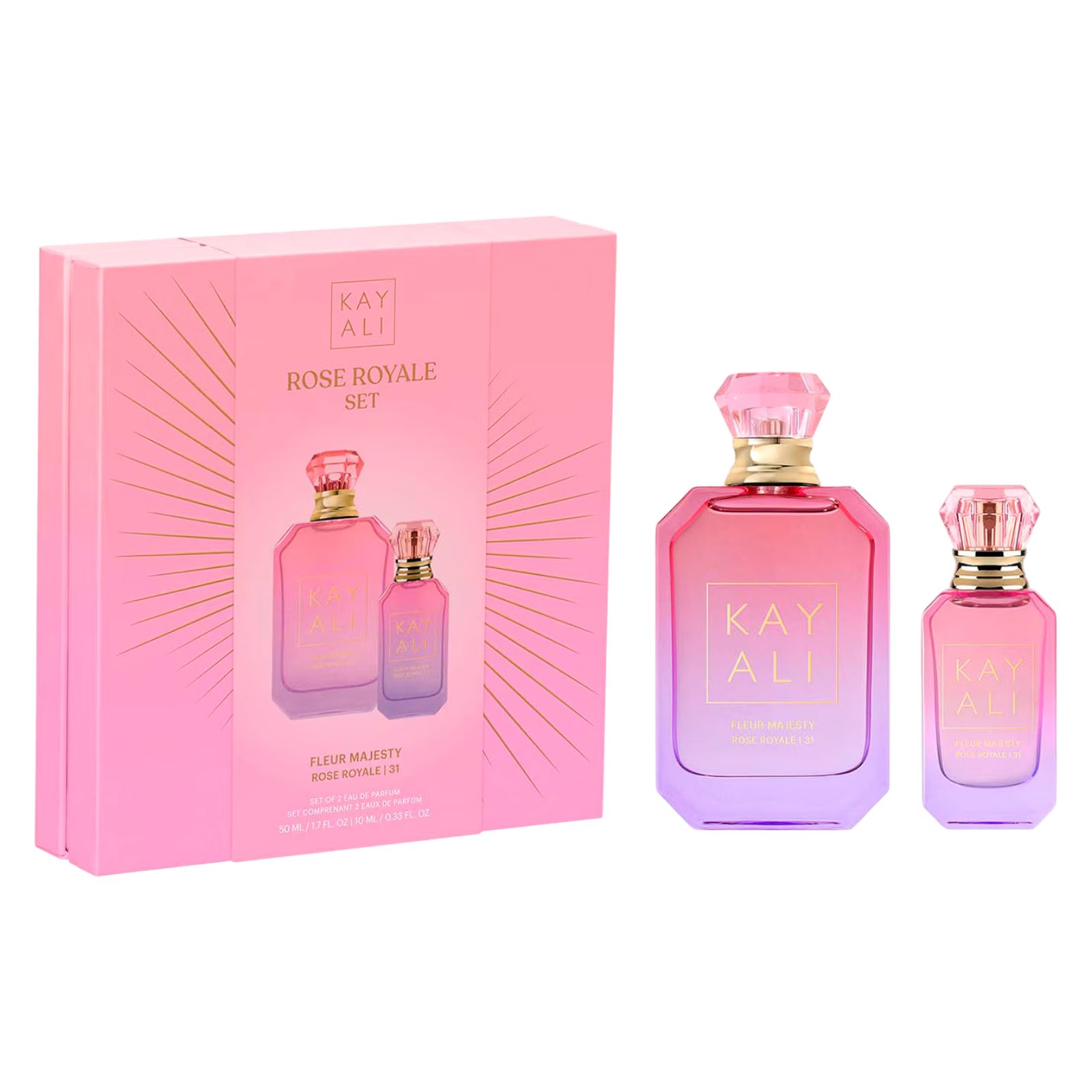 KAYALI Duft-Set Fleur Majesty Rose Royale, 31 – Limitierte Edition mit 50 ml & 10 ml, 2-tlg.