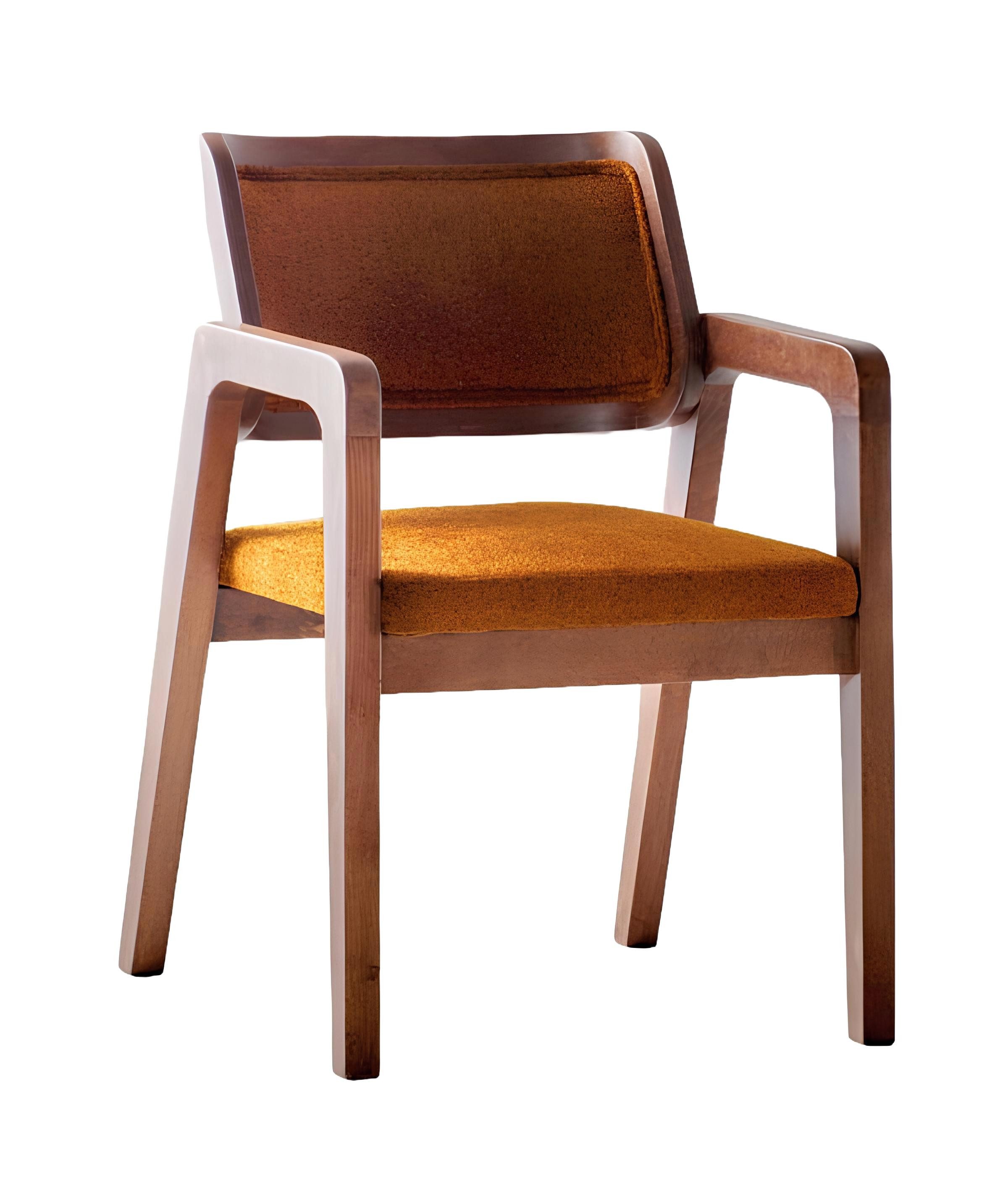 JVmoebel Armlehnstuhl Stuhl Braun Design Wohnzimmer Esszimmer Holz Стулья Polster Hochwertig (1 St), Made in Europa