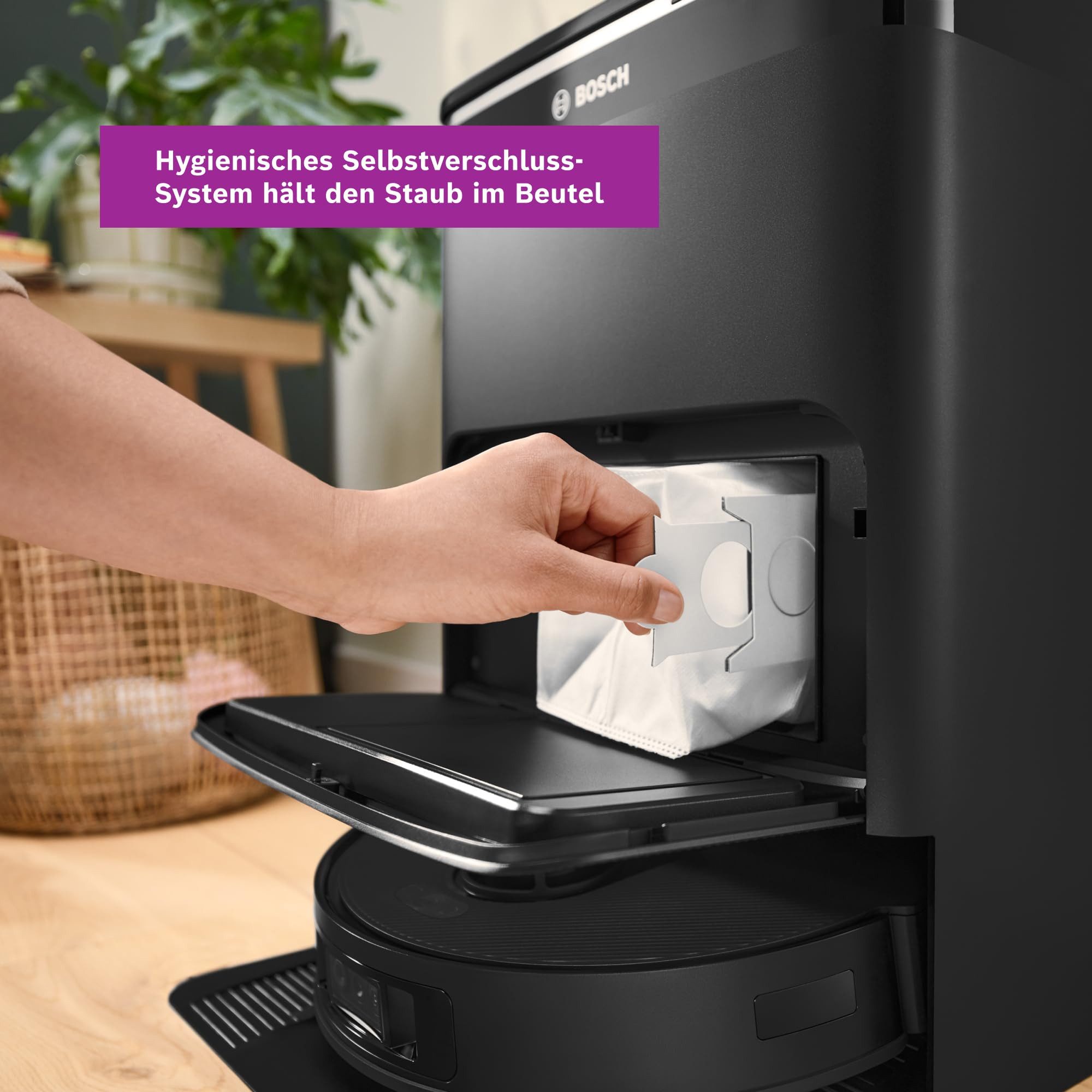 BOSCH Staubsaugerbeutel BHZRDB, Große 3L Kapazität, hygienisch, kompatibel mit Bosch Spotless Max