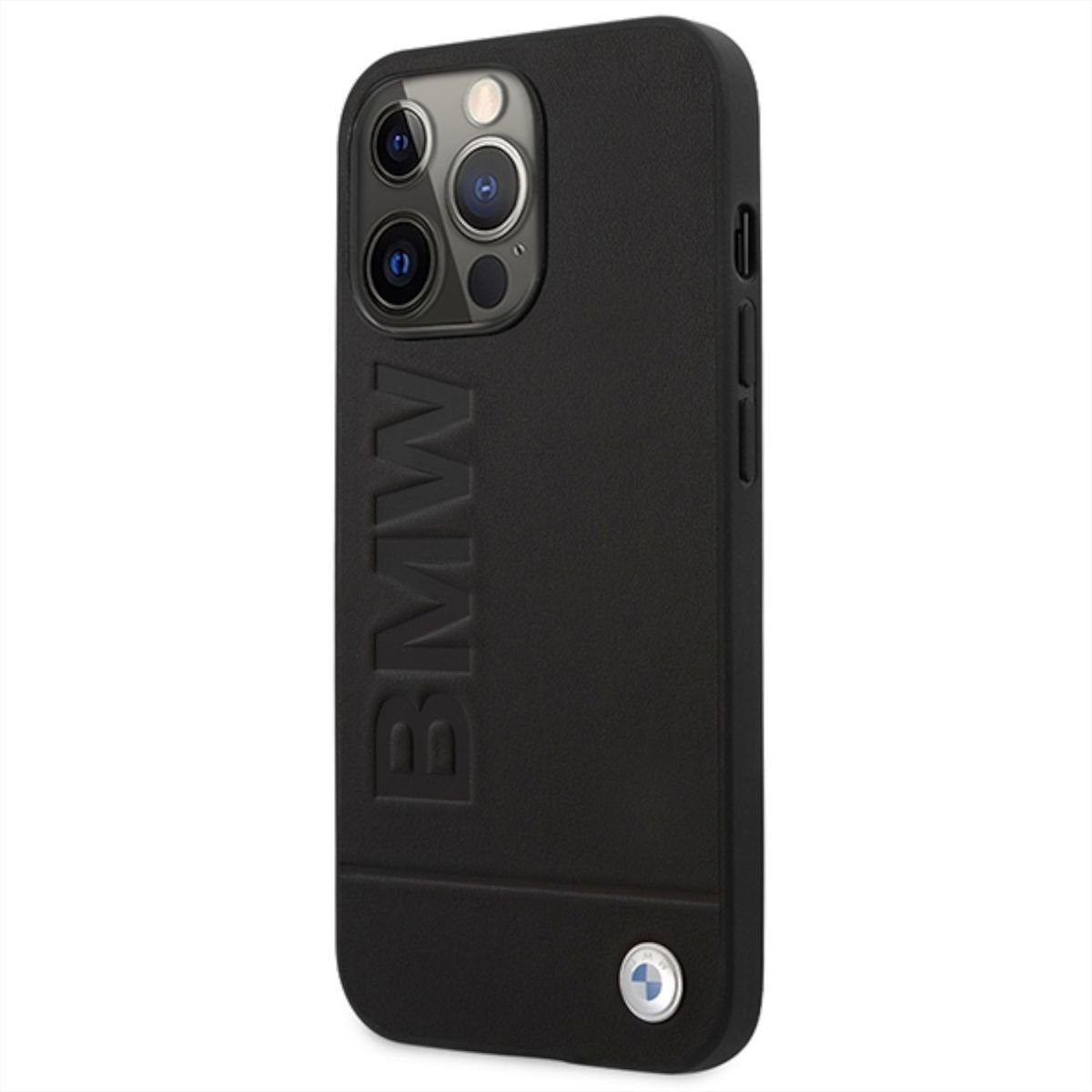 BMW Smartphone-Hülle BMW Hard Case Metal Logo für Apple iPhone 14 Pro Max Cover Schwarz