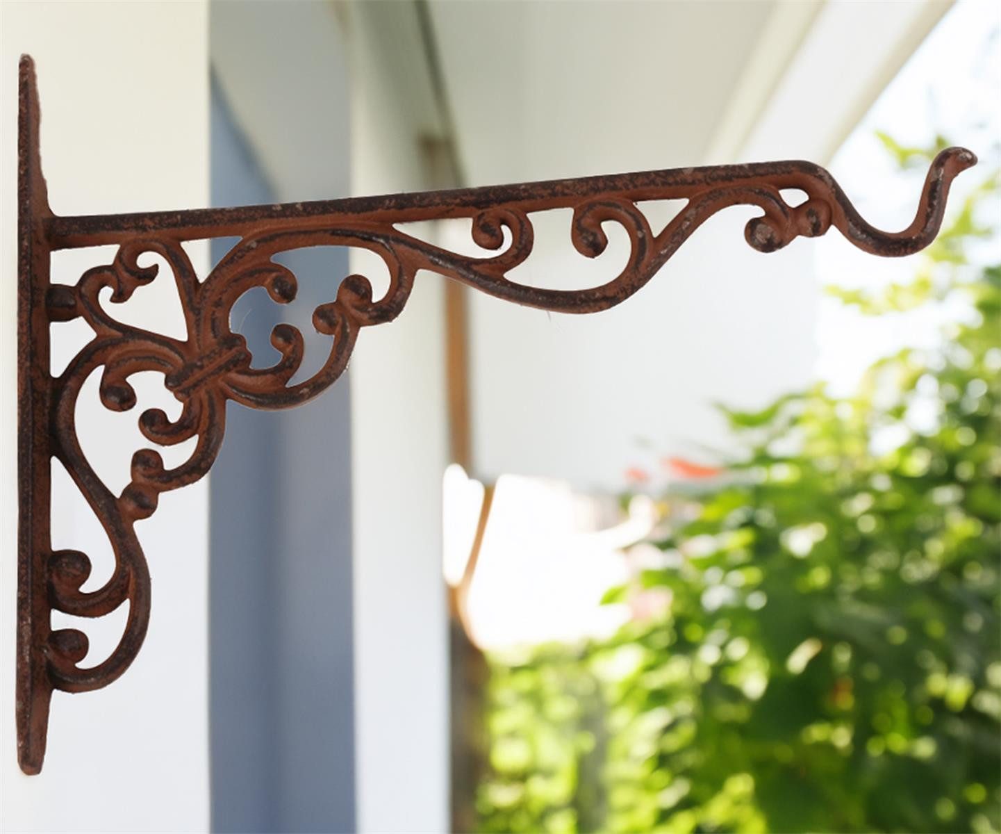 esschert design Wandhaken Halterung für Hängekörbe, Gußeisen, (Stück, 1-St., Halterung für Hängekörbe), Gartenhaken Wandhaken Gusseisen Haken Hanging Basket Esschert Haken Pf