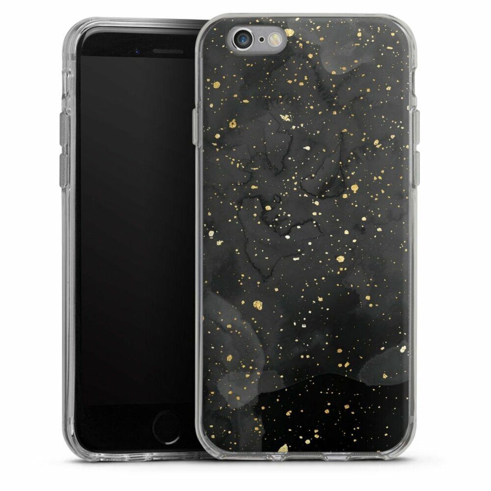 DeinDesign Handyhülle Marmor Glitzer Look Gold & Kupfer Marble Black Gold Look Print, Apple iPhone 6s Silikon Hülle Bumper Case Handy Schutzhülle