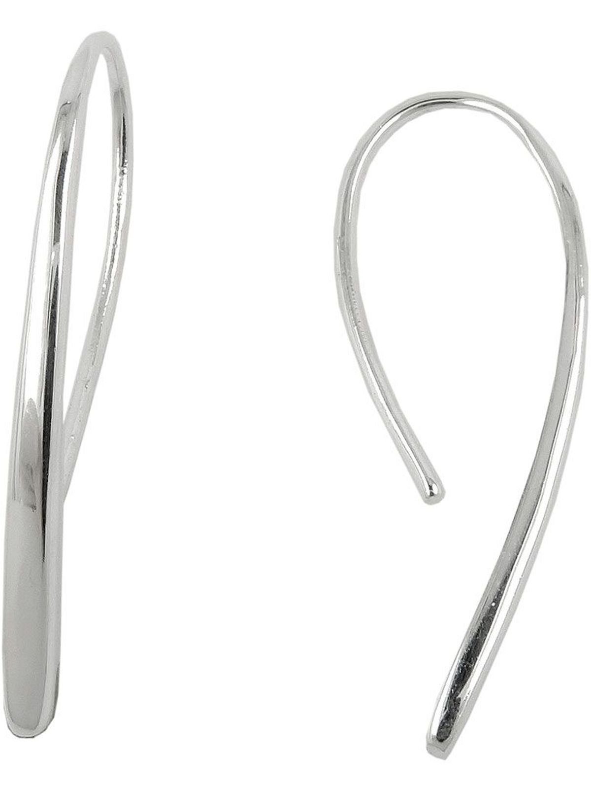 Gallay Paar Ohrhaken Ohrring Ohrhaken 33x2,5mm Tropfen glänzend Silber 925 (1-tlg)