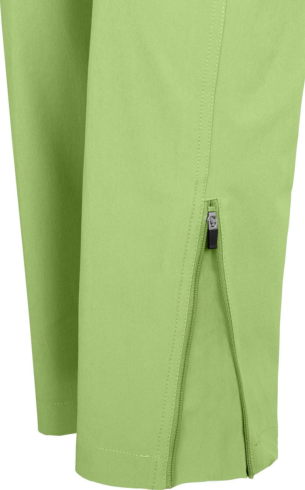 Bergson Outdoorhose MENA (slim) Damen hell grün pflegeleicht, Wanderhose, Kurzgrößen, vielseitig