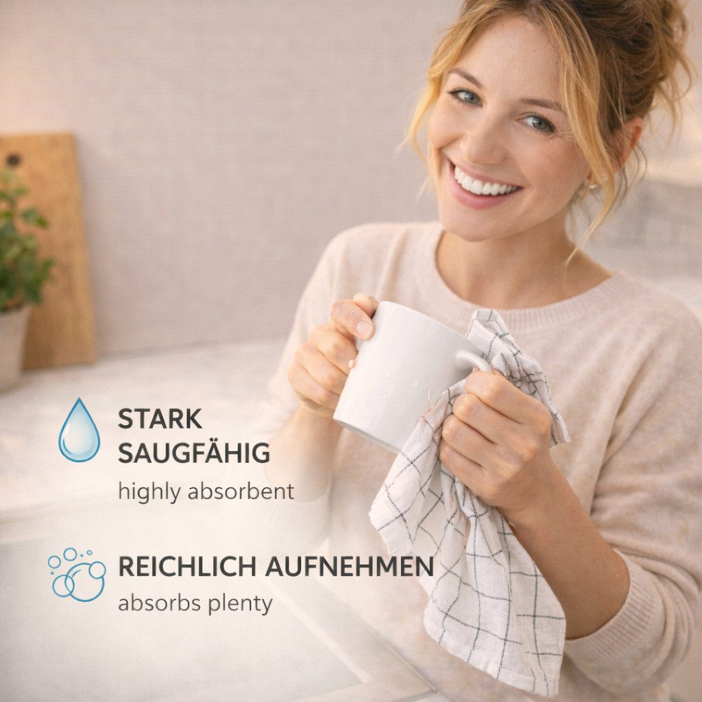 Betz Geschirrtuch Set 50x70cm Geschirrtücher BW, (Set, 20-tlg., Geschirrtücher Küchentücher Handtücher), extrem strapazierfähig saugstark trocknergeeignet Gastr – Bild 4 von 5