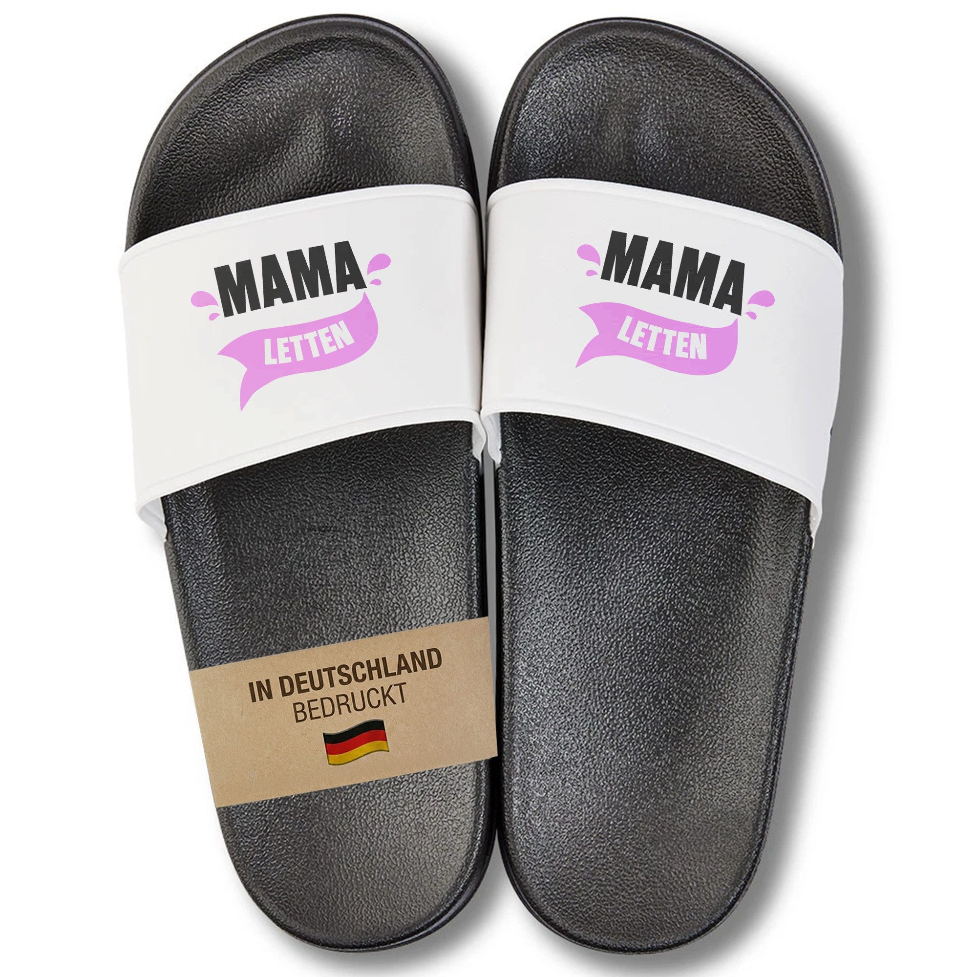 22Feels Geschenk Mama Muttertag Geburtstag Badelatschen Frauen Mama Letten Badepantolette IN DEUTSCHLAND BEDRUCKT