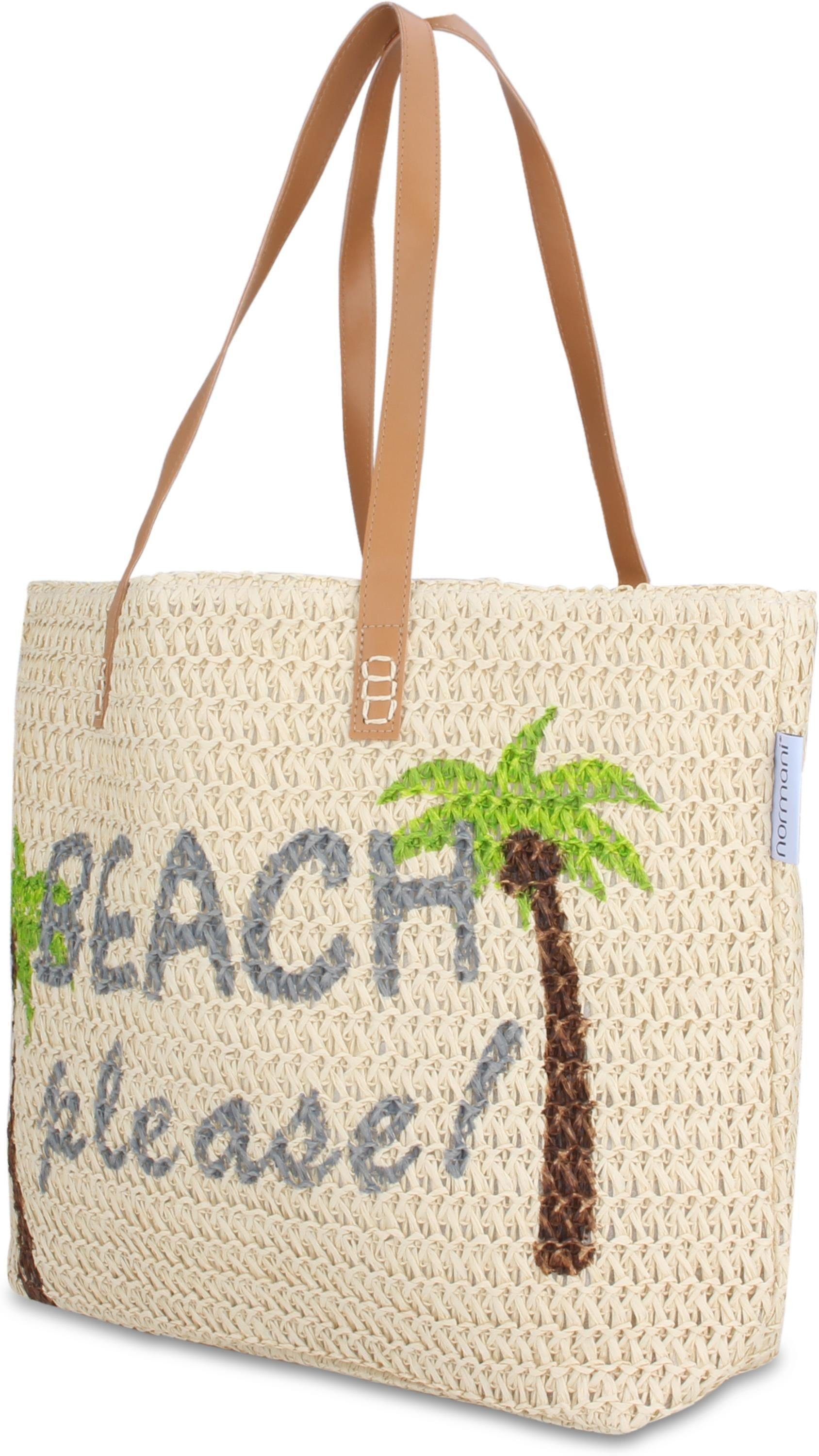 normani Strandtasche Bequeme Sommer-Umhängetasche, Strandtasche, Schultertasche als Henkeltasche tragbar – Bild 2 von 5