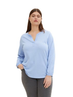 TOM TAILOR Blusenshirt Plus Size Hemd Bluse Gestreift Curvy T-SHIRT STRIPE BLOUSE 5355 in Blau