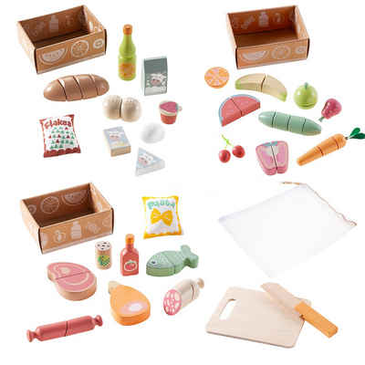 howa Spiellebensmittel, aus Holz, Spielzeug Zubehör für Kaufladen und Kinderküche 32 TLG.