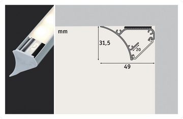 Paulmann LED-Streifen Corner Profil 100 cm Grau, Kunststoff Grau, Kunststoff
