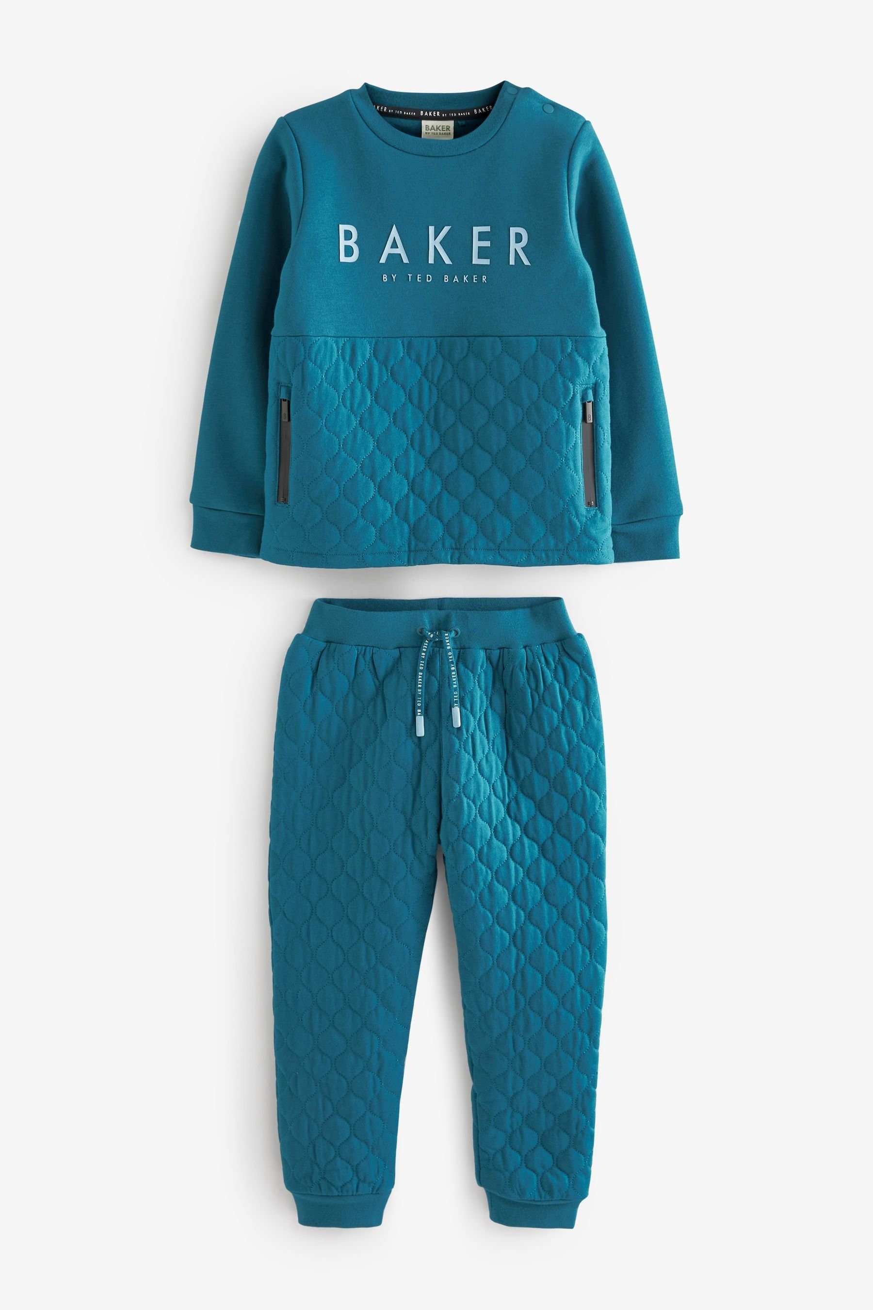 by Ted Baker Baker Baker Jogginghose Ted Sweatanzug Teal + Stepp-Sweatshirt Blue (2-tlg) by Baker