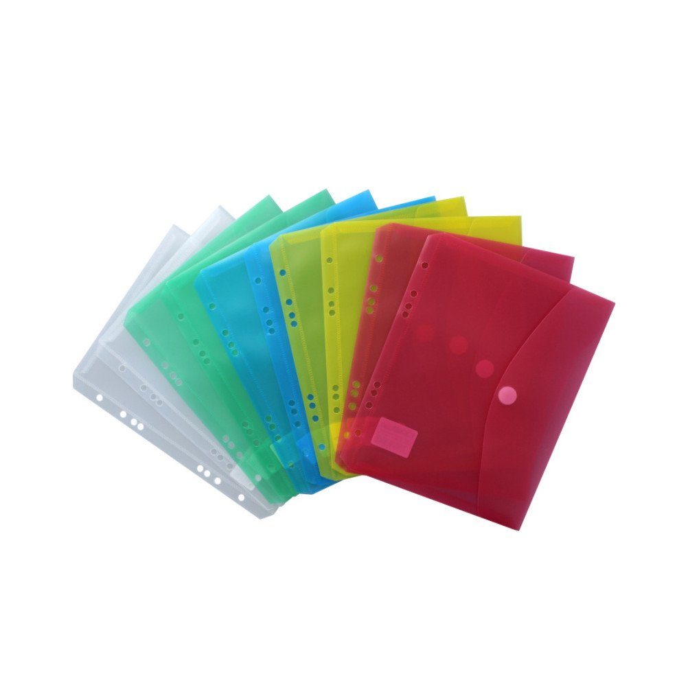 EXXO by HFP Organisationsmappe Dokumententaschen A5, aus PP (10-St), mit EURO-Lochung, Abheftrand, Klappe und Klettverschluss