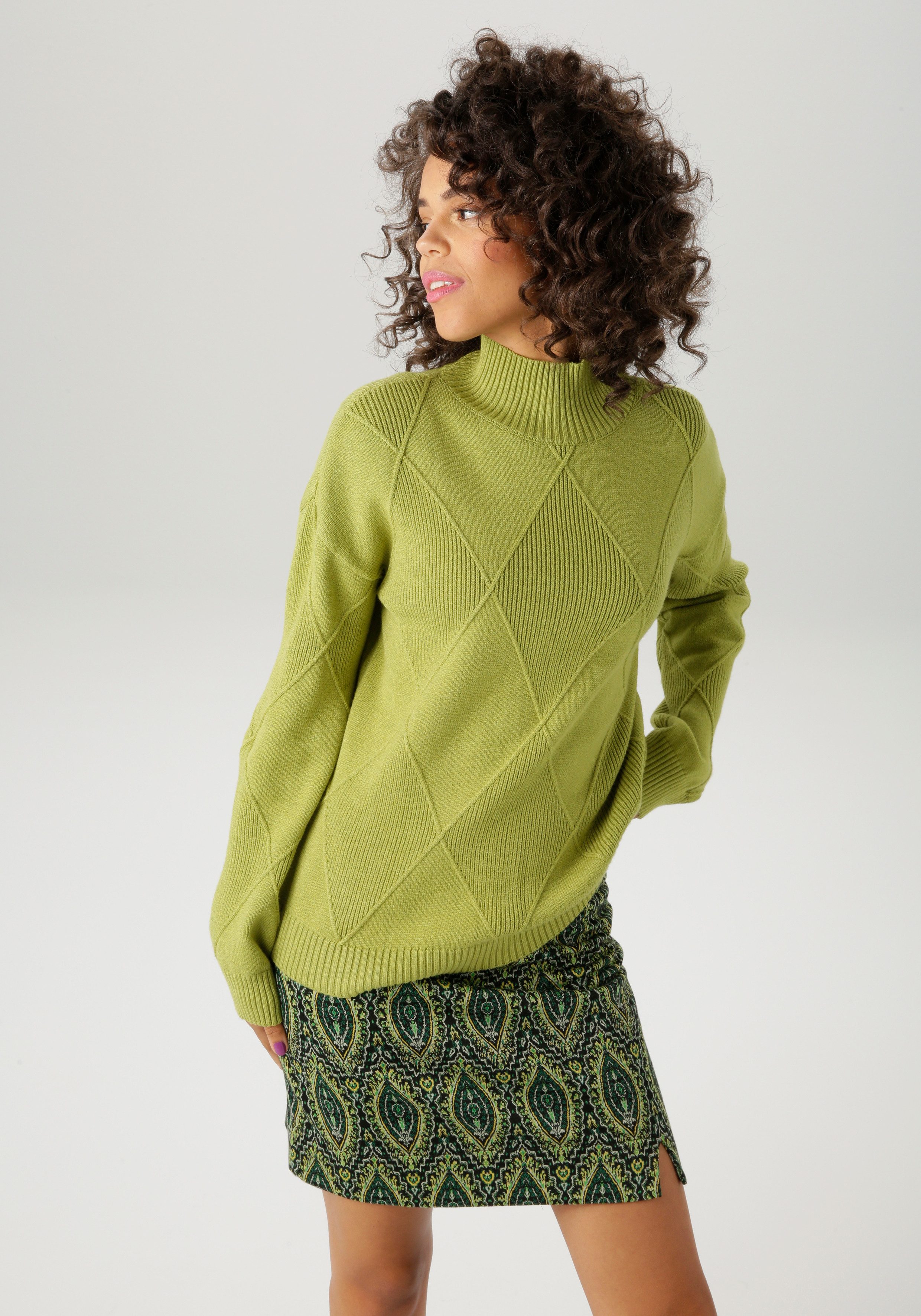 Aniston CASUAL Strickpullover im trendigen Rauten-Muster günstig online kaufen