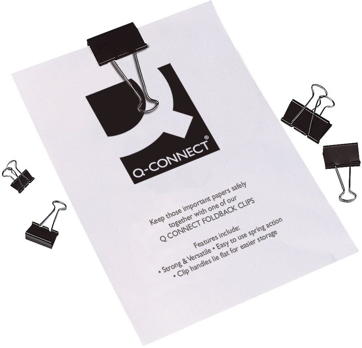 Connect Büroklammer Foldbackklammern 51mm VE=10 Stück schwarz