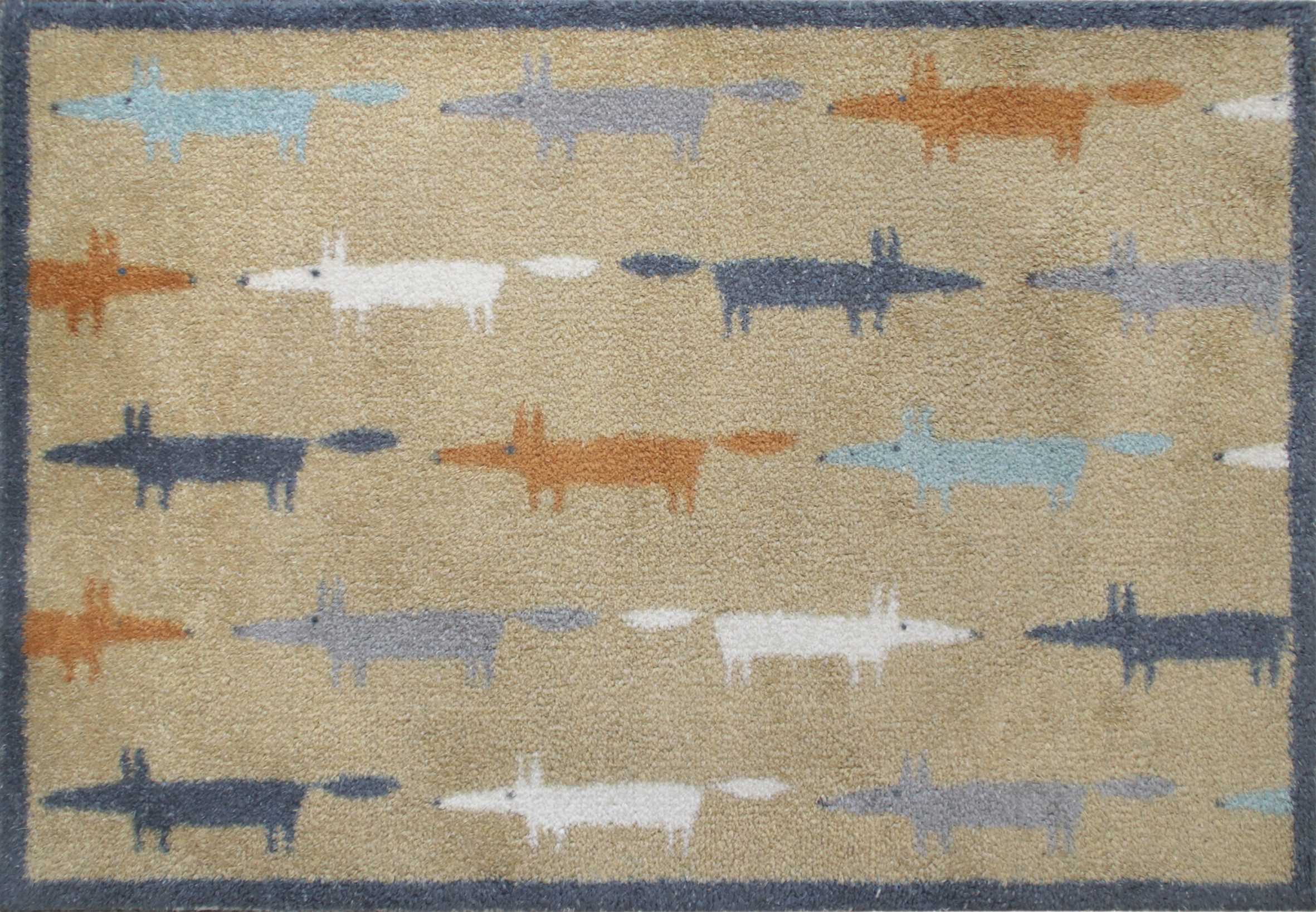 Turtle Mat Fußmatte Running Mr Fox Multi, rechteckig, Höhe: 9 mm