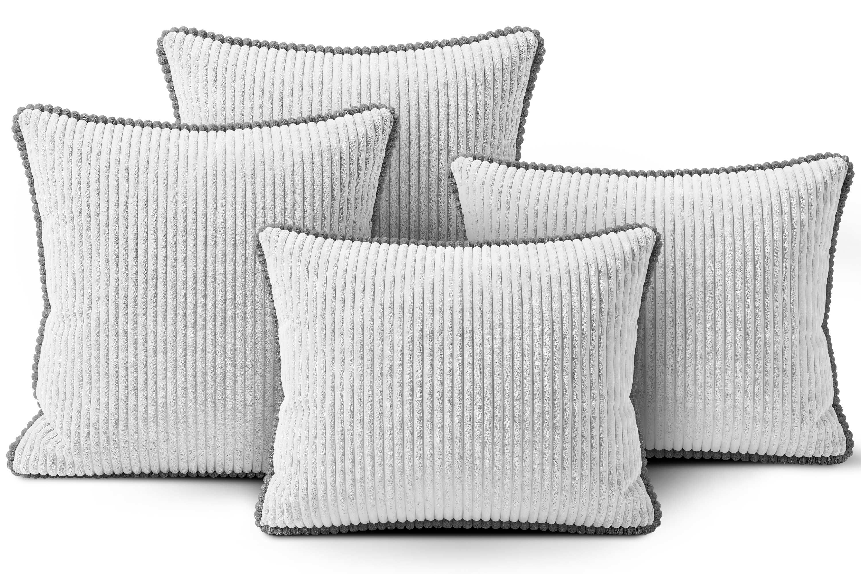 Amilian Dekokissen Sofakissen 4er Set mit Füllung 2x 40x40 cm + 2x 35x45 cm, Hotelverschluss Sofakissen Zierkissen