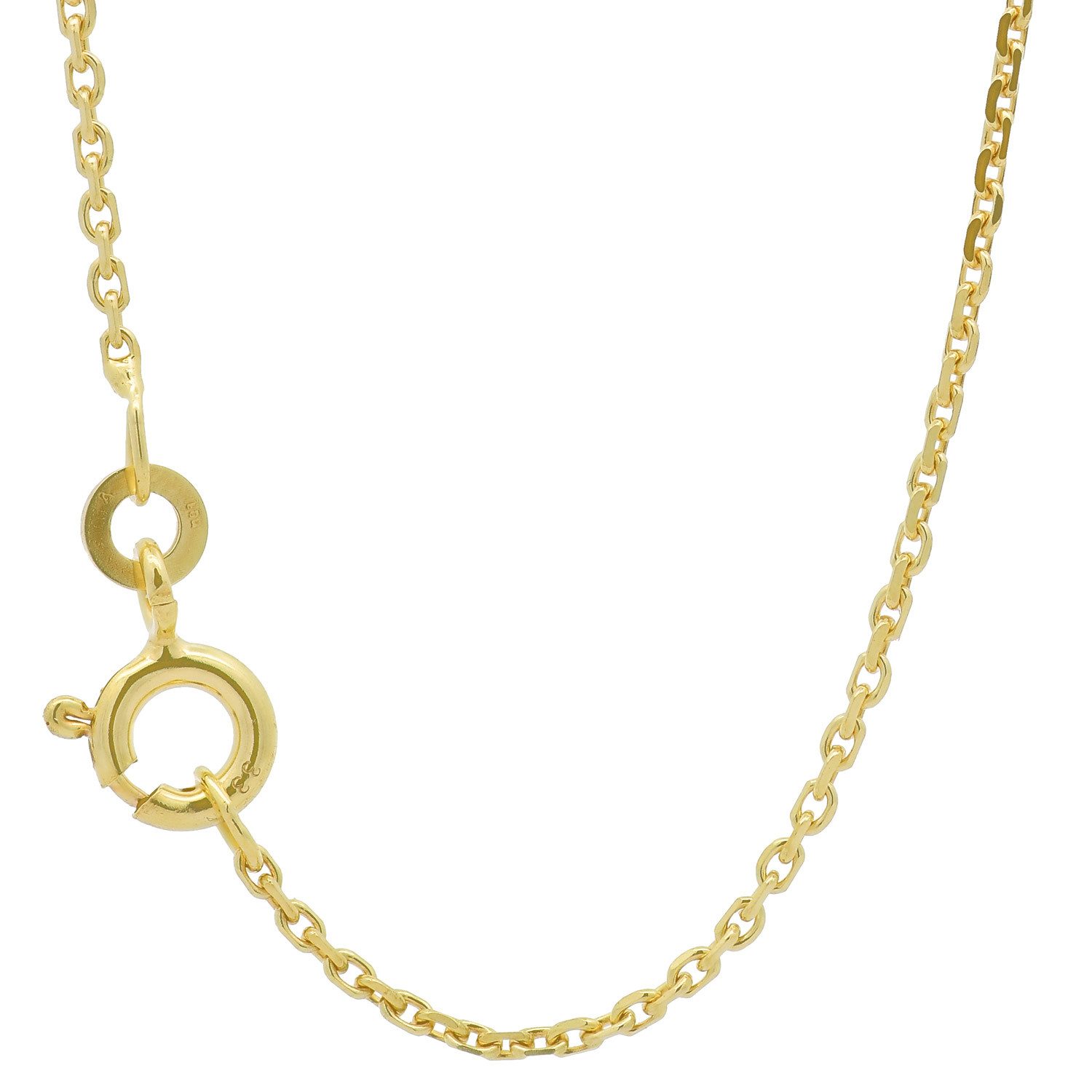 Goldkette Ankerkette diamantiert Länge 36cm - Breite 1,3mm - 333-8 Karat Gold