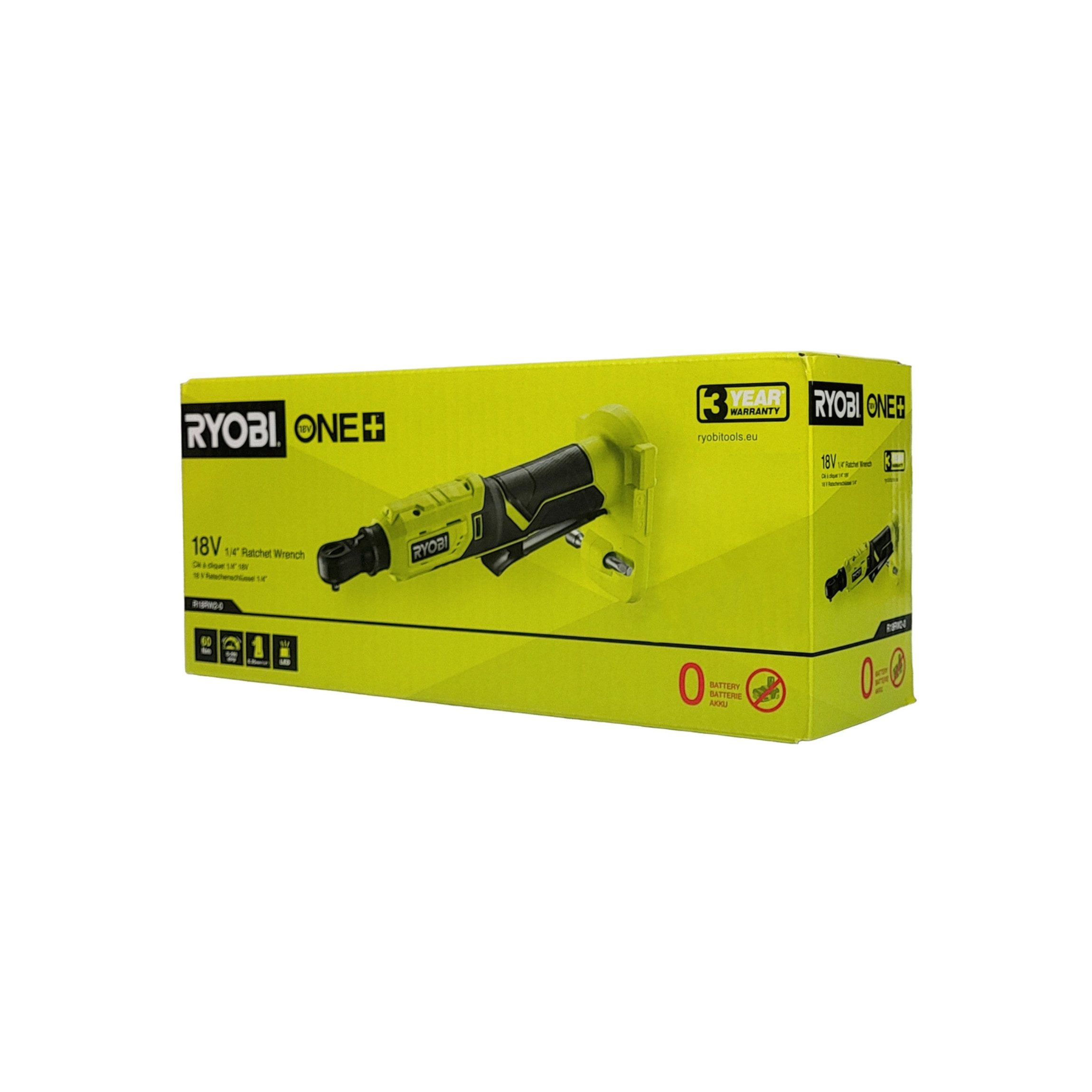 RYOBI Montagewerkzeug Ryobi R18RW2-0 – 18 V ONE+ Akku-Ratsche ¼″ (ohne Akku), (1-tlg)