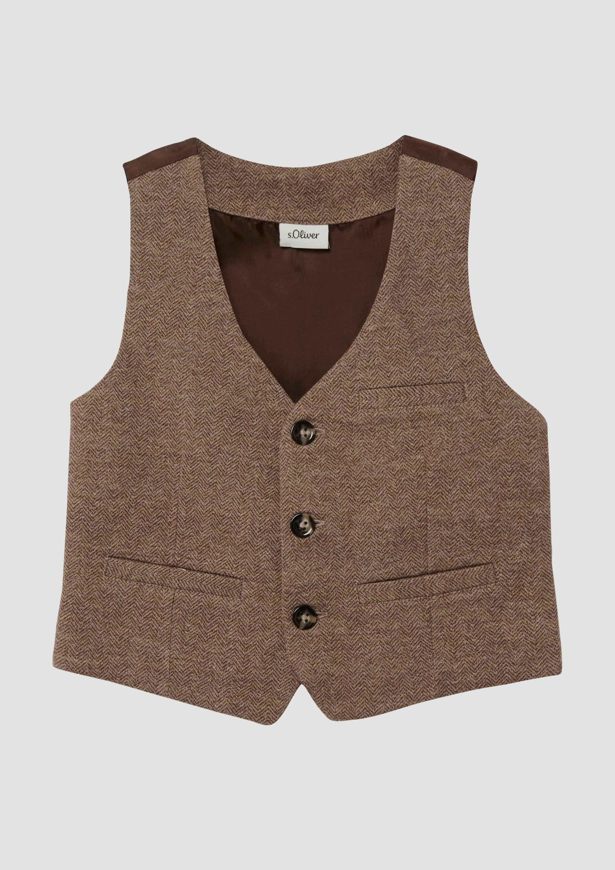 s.Oliver Jackenblazer Indoor-Weste Festliche Anzugsweste mit Herringbone-Muster