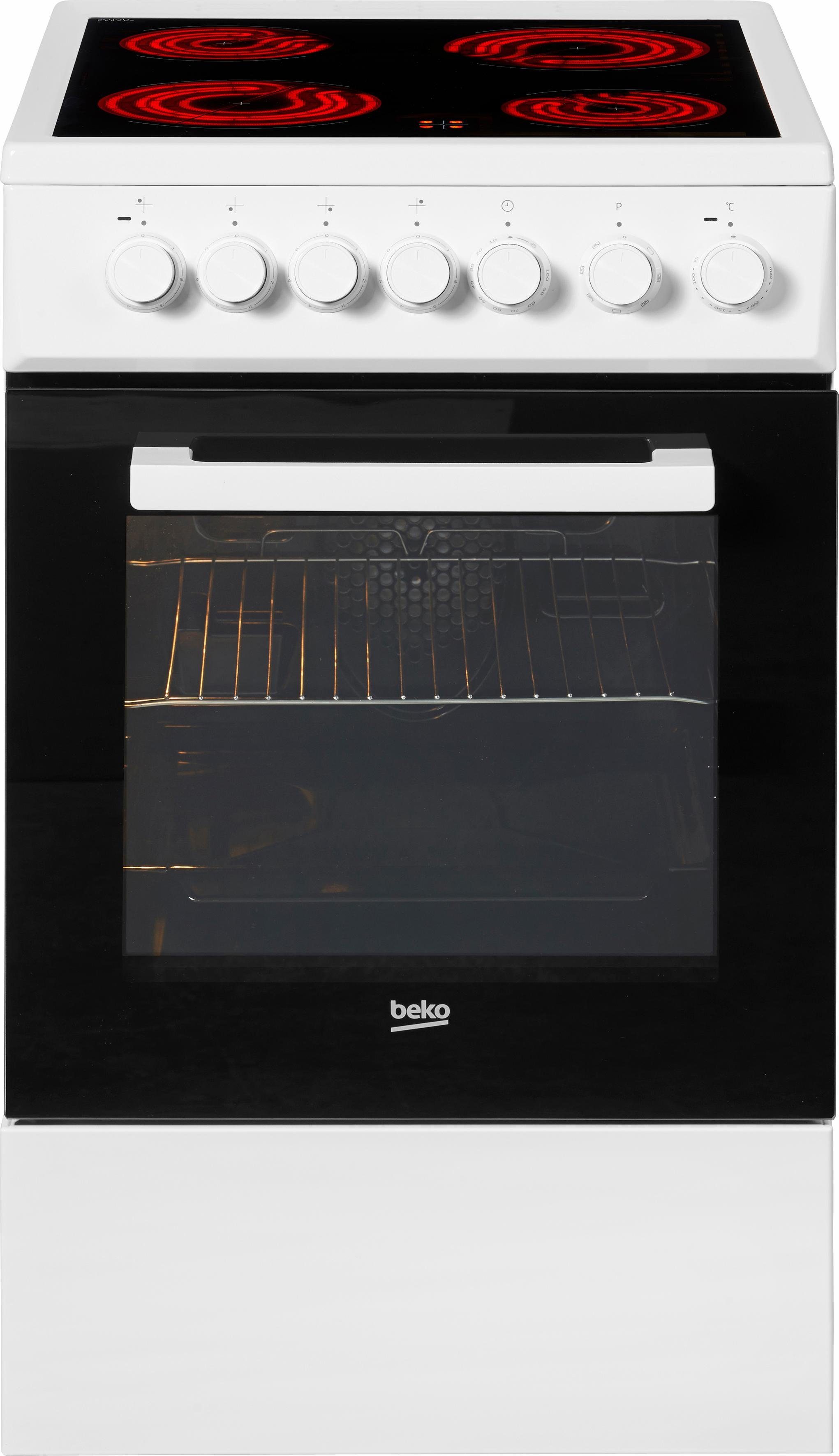 BEKO Elektro-Standherd FSM57100GW, Simple Steam Reinigungsfunktion, Die abnehmbare Backofentür erleichtert die Reinigung.