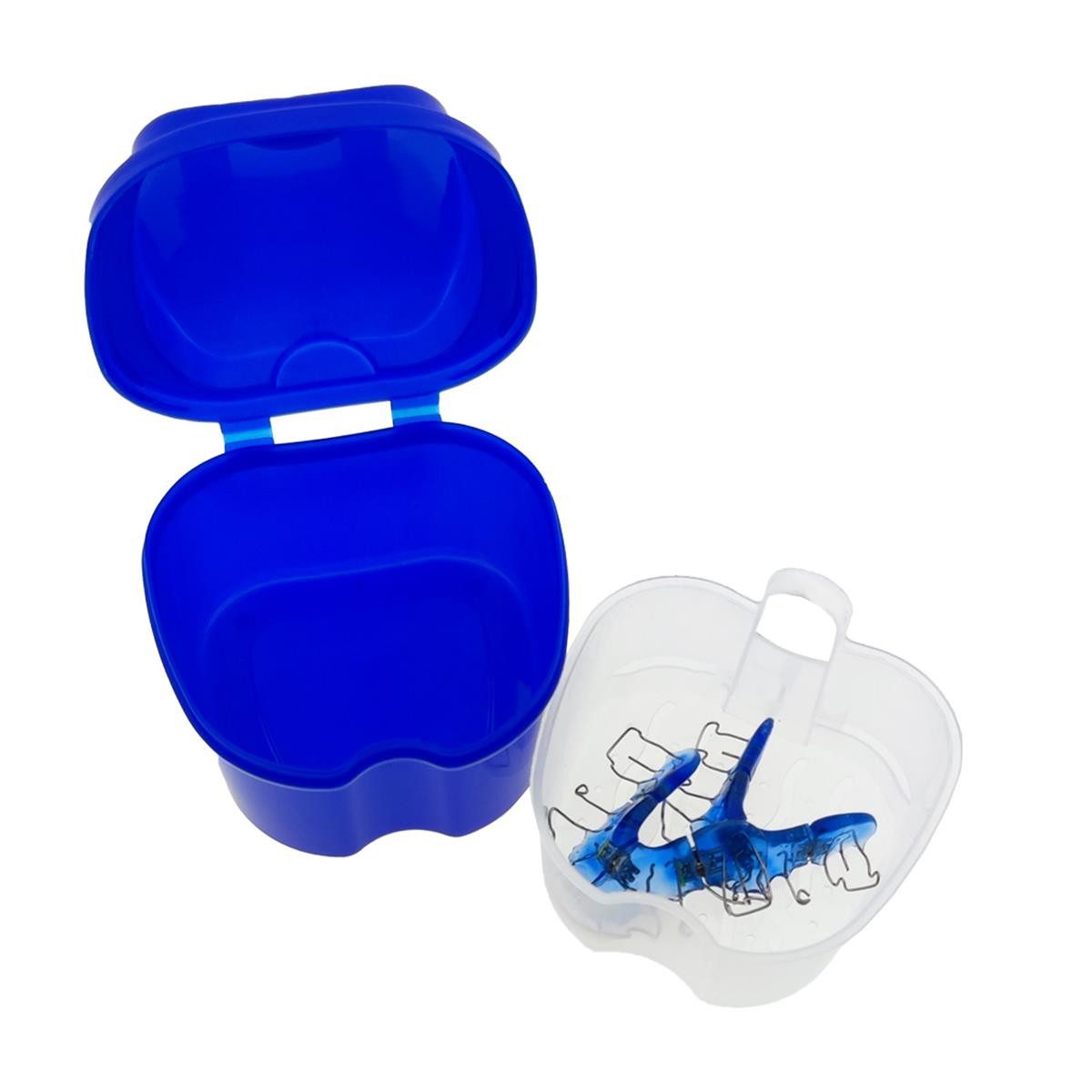 varivendo Zahndose Reinigungsdose Prothesen Zahnspangen Behälter Blau 90x75x75mm (Stück, 1 St., Reinigungsdose), Gebissaufbewahrung Prothesendose Zahndose – Bild 3 von 5