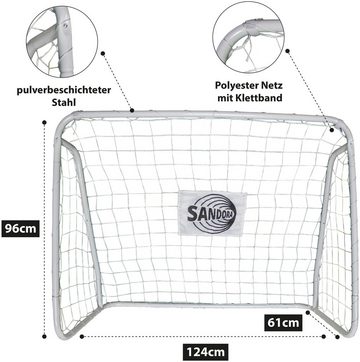 SANDORA Fußballtor Sandora (Set, 2 St), 124x96x61cm mit weißem Netz