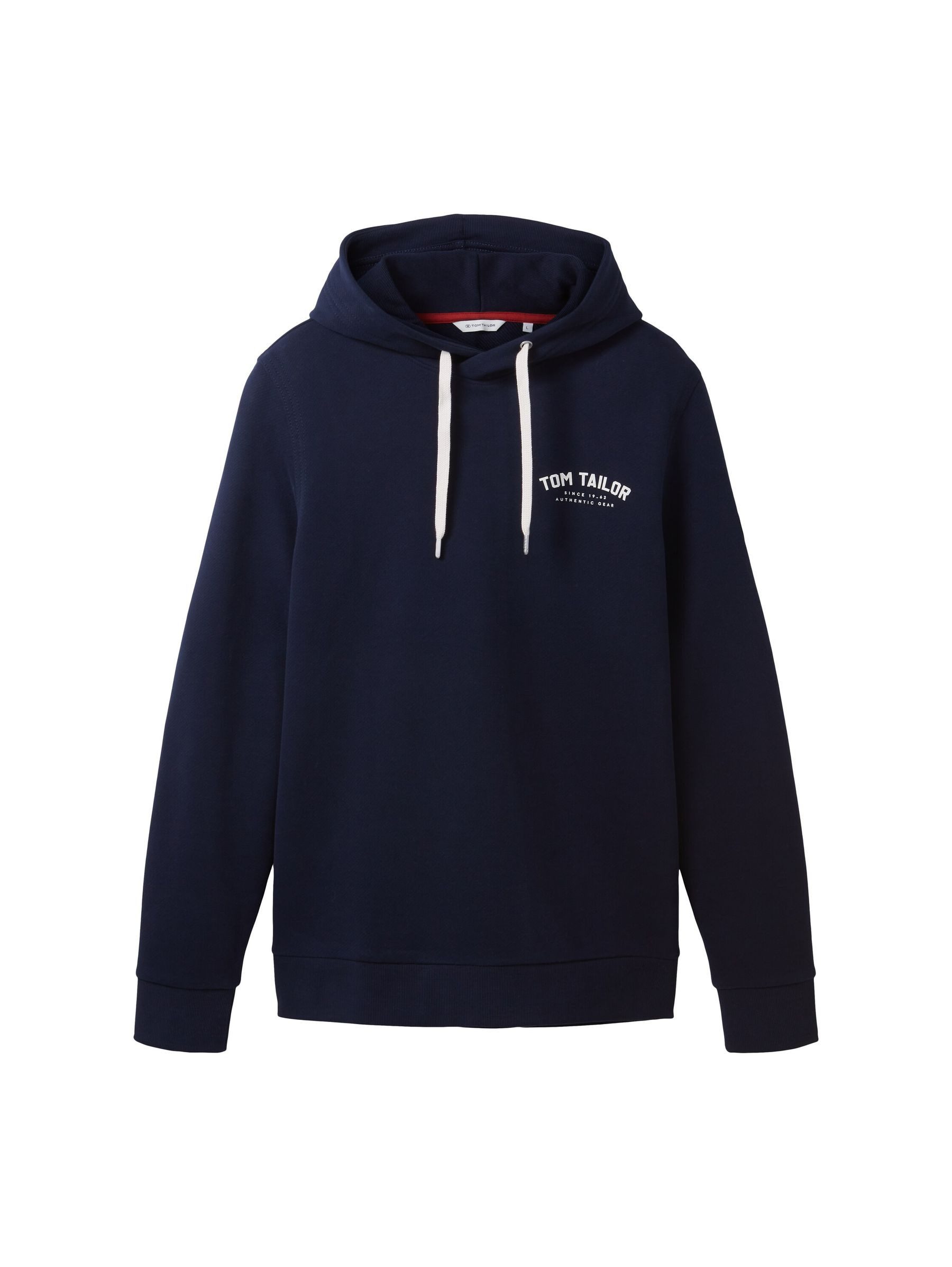 Hoodie mit Label-Print Tunnelzug Cotton