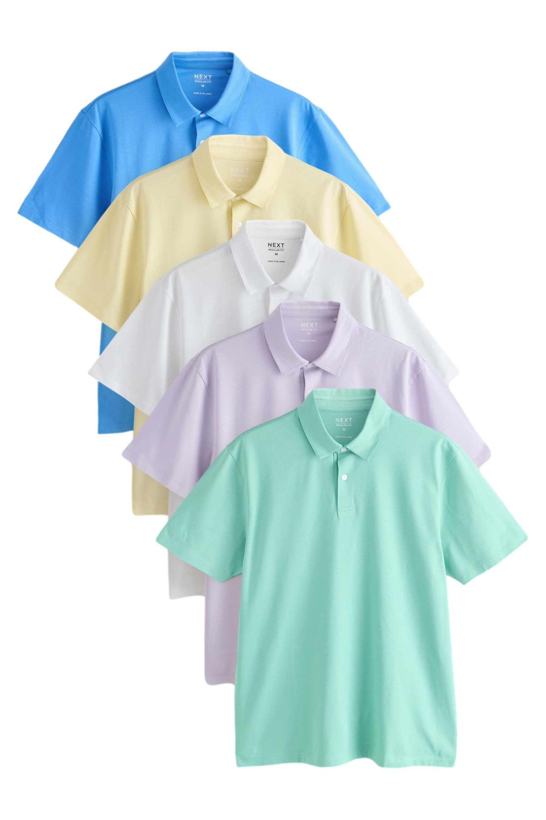 Poloshirt Regular Fit Kurzarm-Poloshirts im 5er-Pack