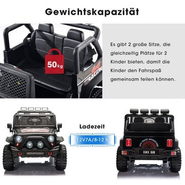 OKWISH Elektro-Kinderauto AUX und Bluetooth inkl. Ferndienung, Belastbarkeit 50 kg, mit 2 Sitzer, Elektroauto mit USB