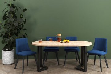 Beautysofa Polsterstuhl Felix (mit bequemem Sitz, Stuhl mit Holzbeine, für Wohnzimmer, Esszimmer), Holzstuhl mit gepolsterte Rückenlehnen und Sitz
